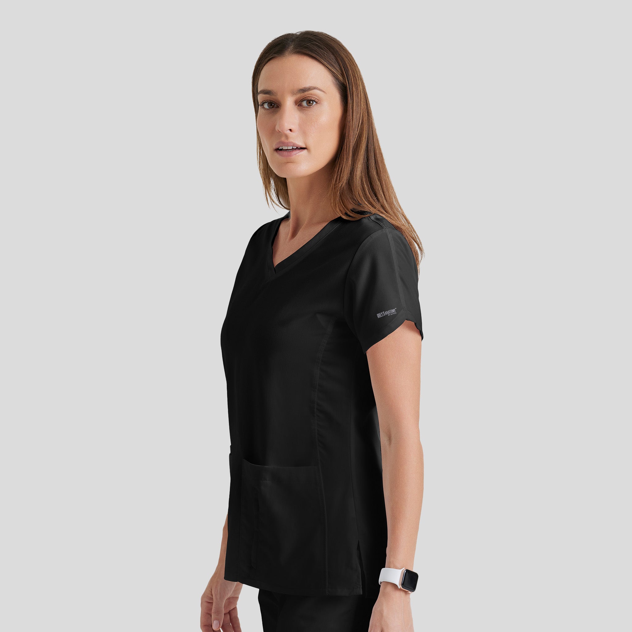 Cora 4-Pocket Scrub Top | Black
