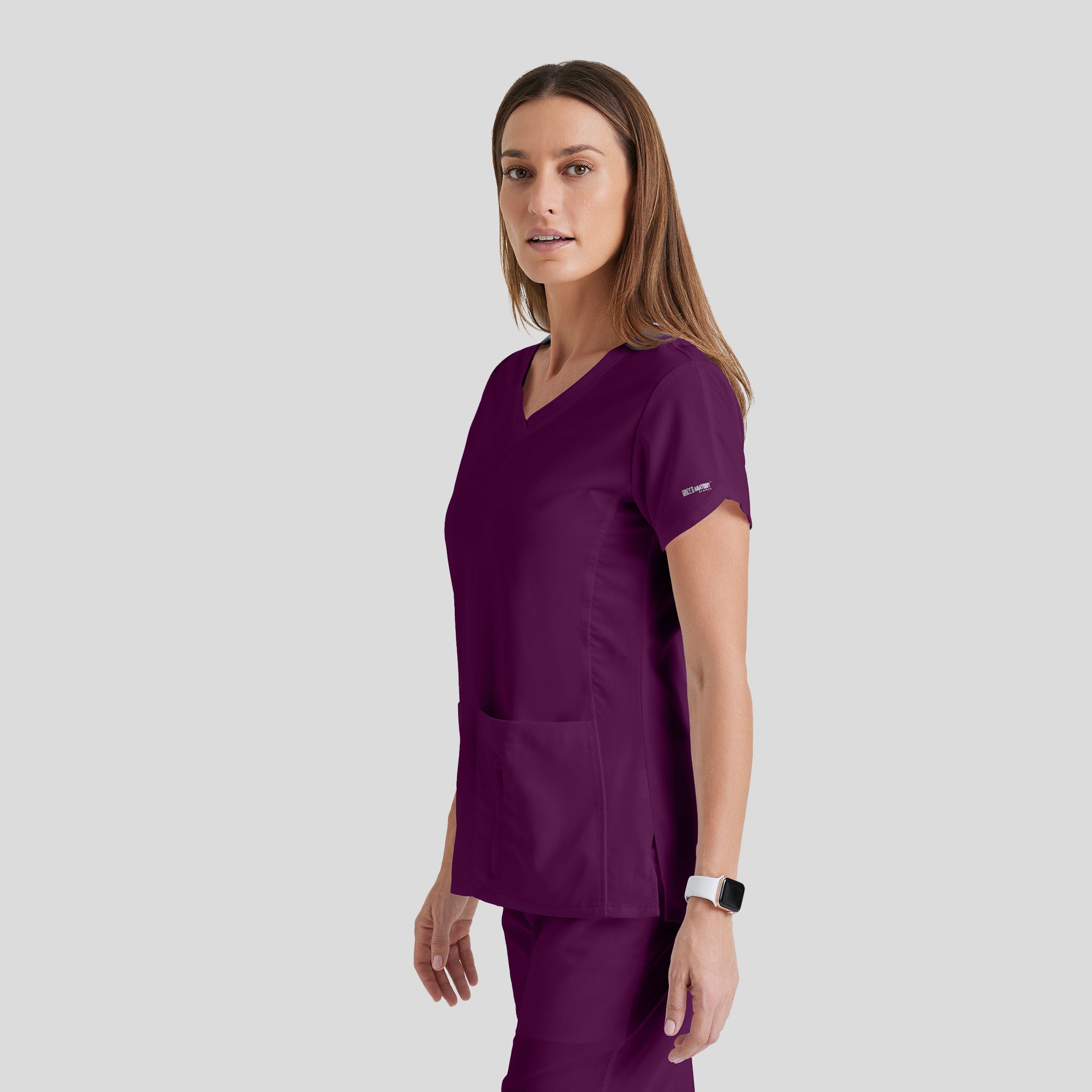 Cora 4-Pocket Scrub Top | Wine