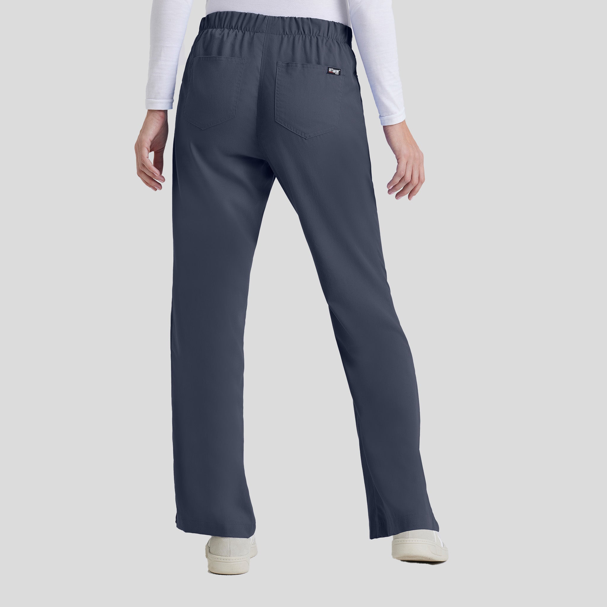 Riley 5-Pocket Mid-Rise Flared Leg Scrub Pant | Steel