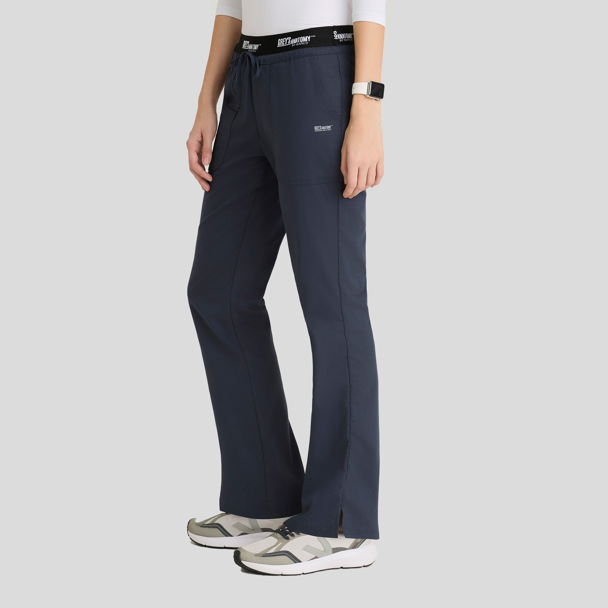 Aubrey 3-Pocket Low-Rise Flared Leg Scrub Pant | Steel