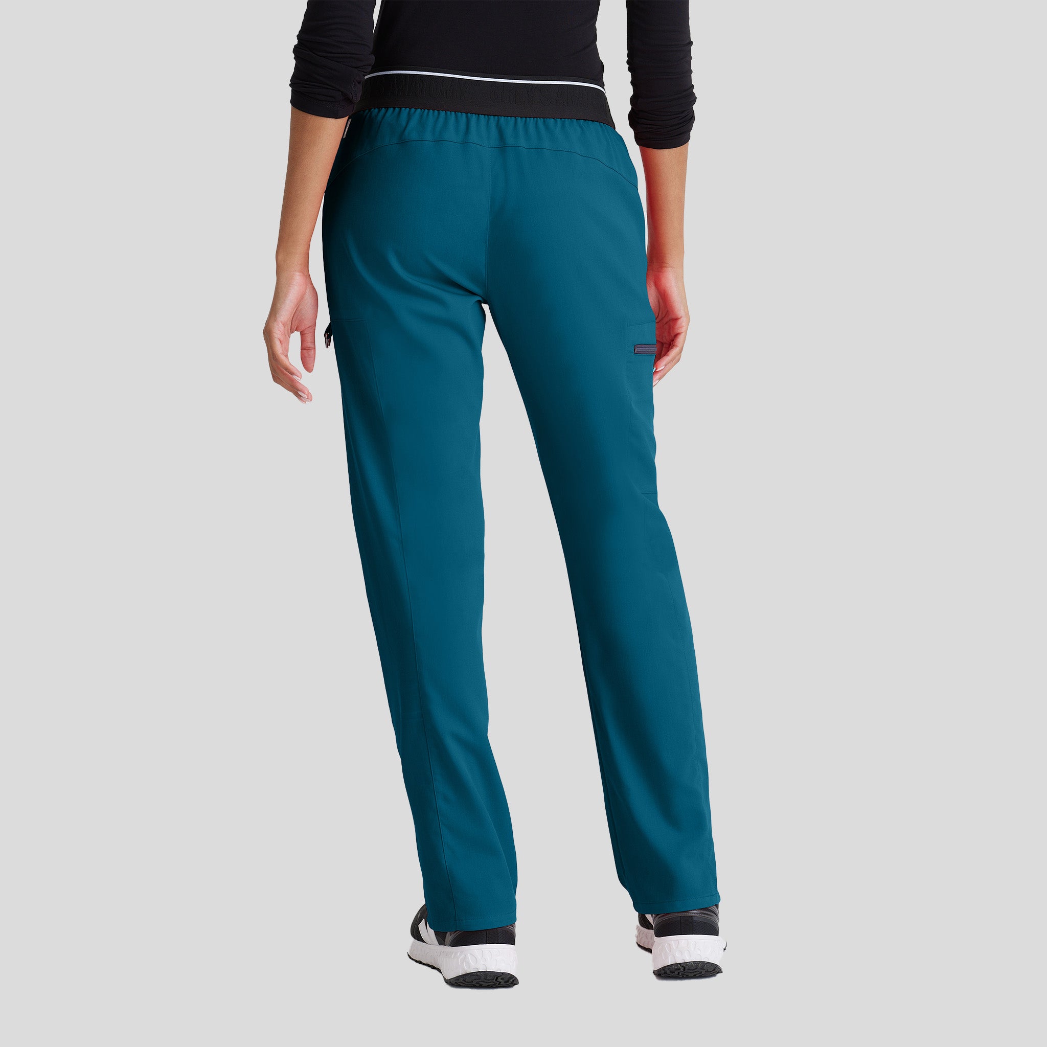 Kim 3-Pocket Mid-Rise Straight Leg Scrub Pant | Bahama