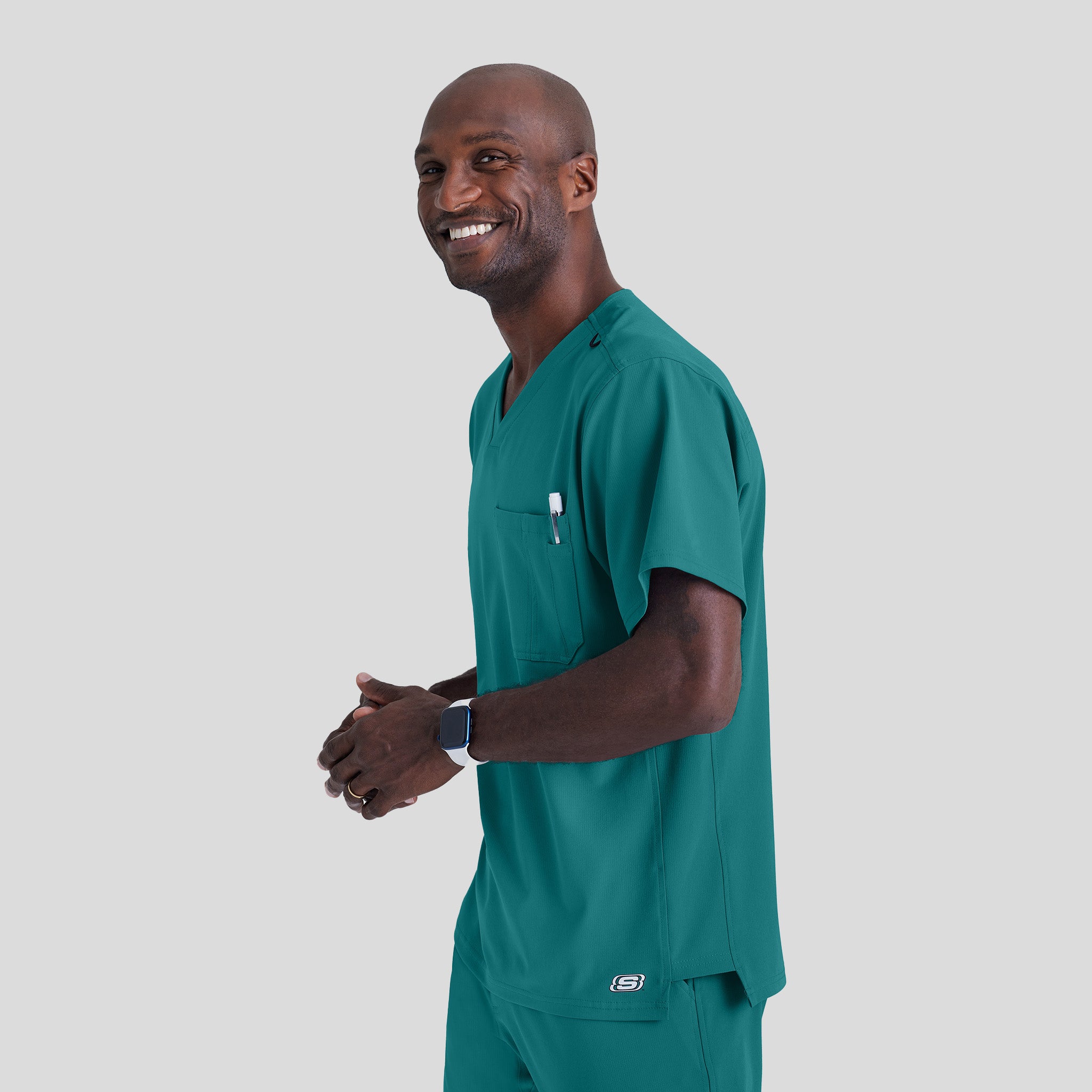 Men's Structure 1-Pocket V-Neck Scrub Top | Teal