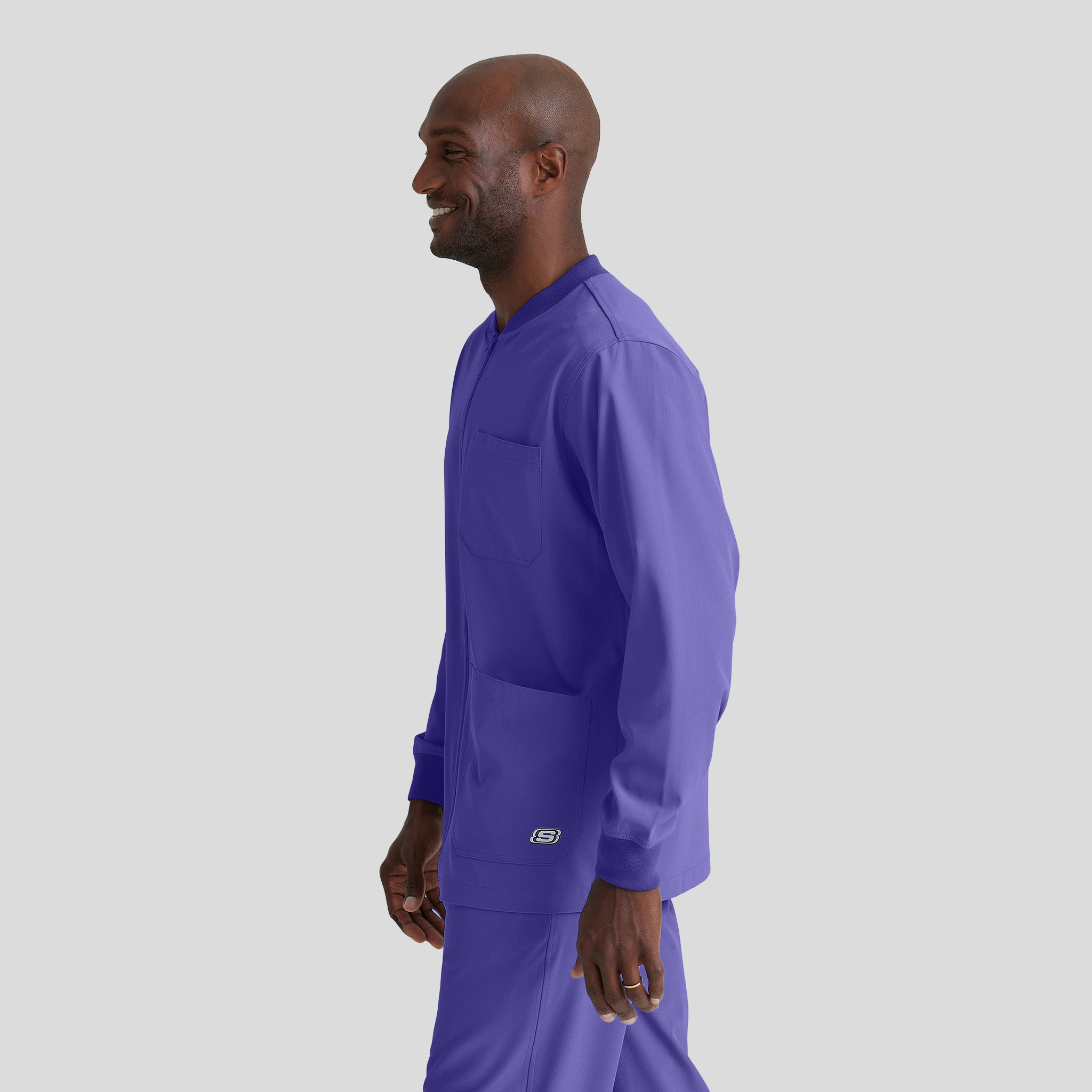 Men's Structure 3-Pocket Crewneck Warmup Scrub Jacket | Grape