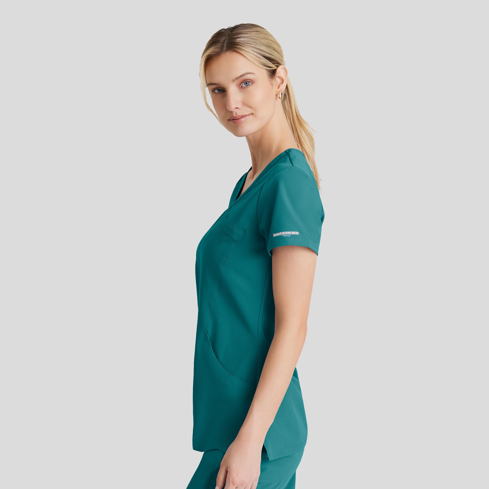 Reliance 3-Pocket Crossover V-Neck Scrub Top | Teal