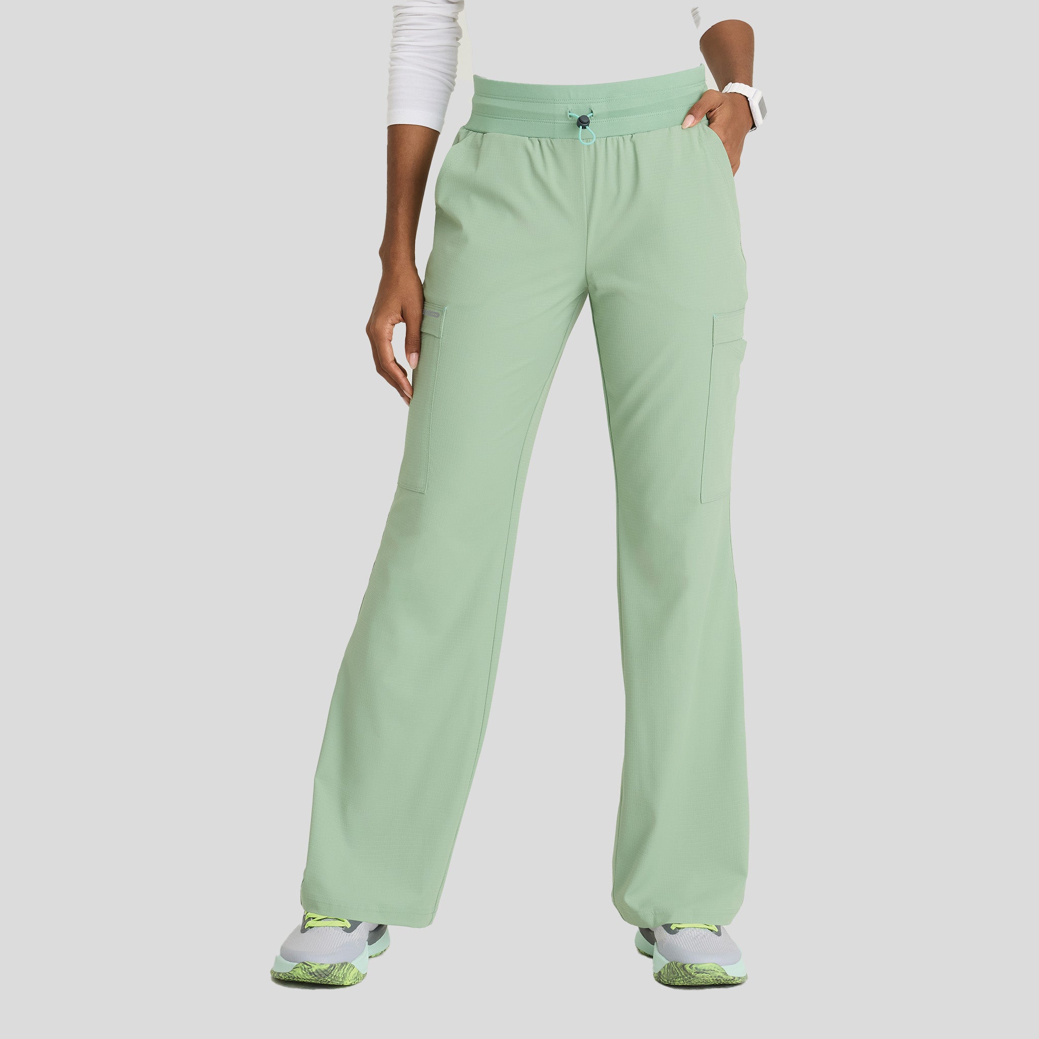 Explore 5-Pocket Knit Waistband Fit & Flare Pant | Field Green