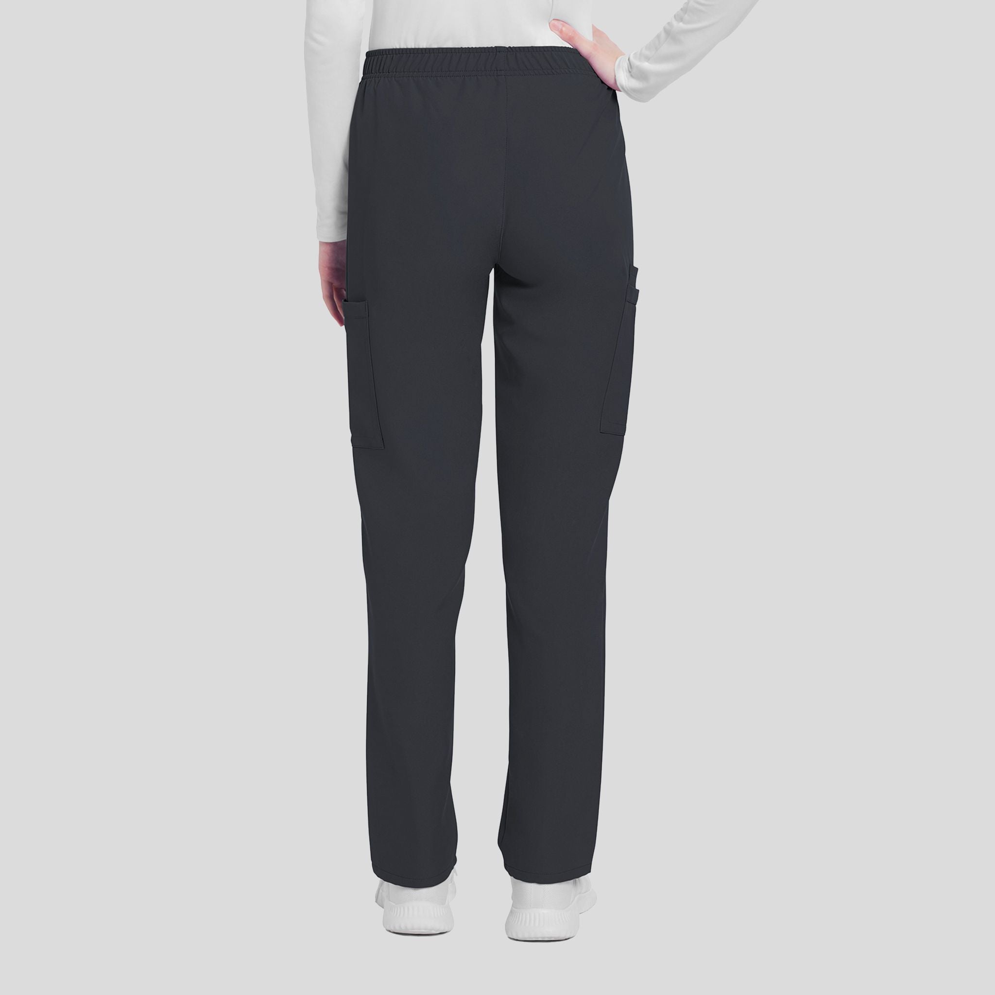 Mid Rise Pull-on Slim Leg Cargo Pant | Pewter