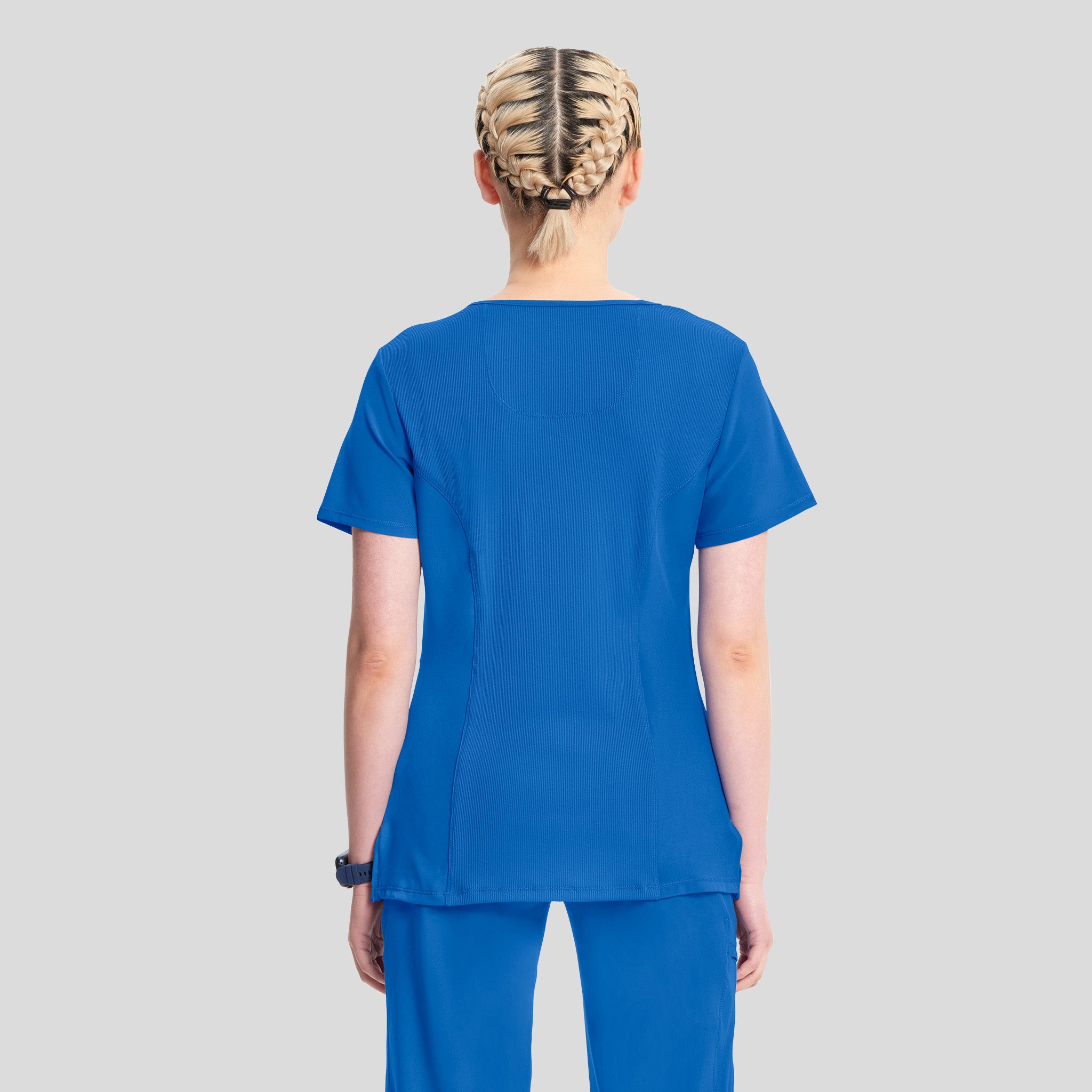 Infinity Mock Wrap Solid Scrub Top | Royal