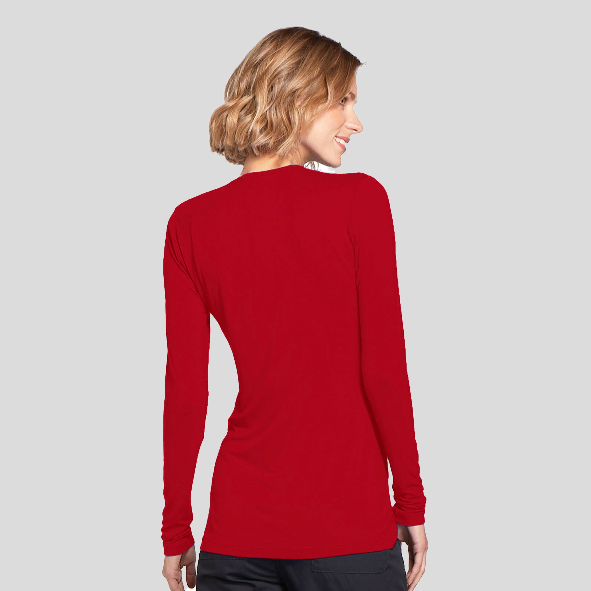 Long Sleeve Knit Underscrub | Red