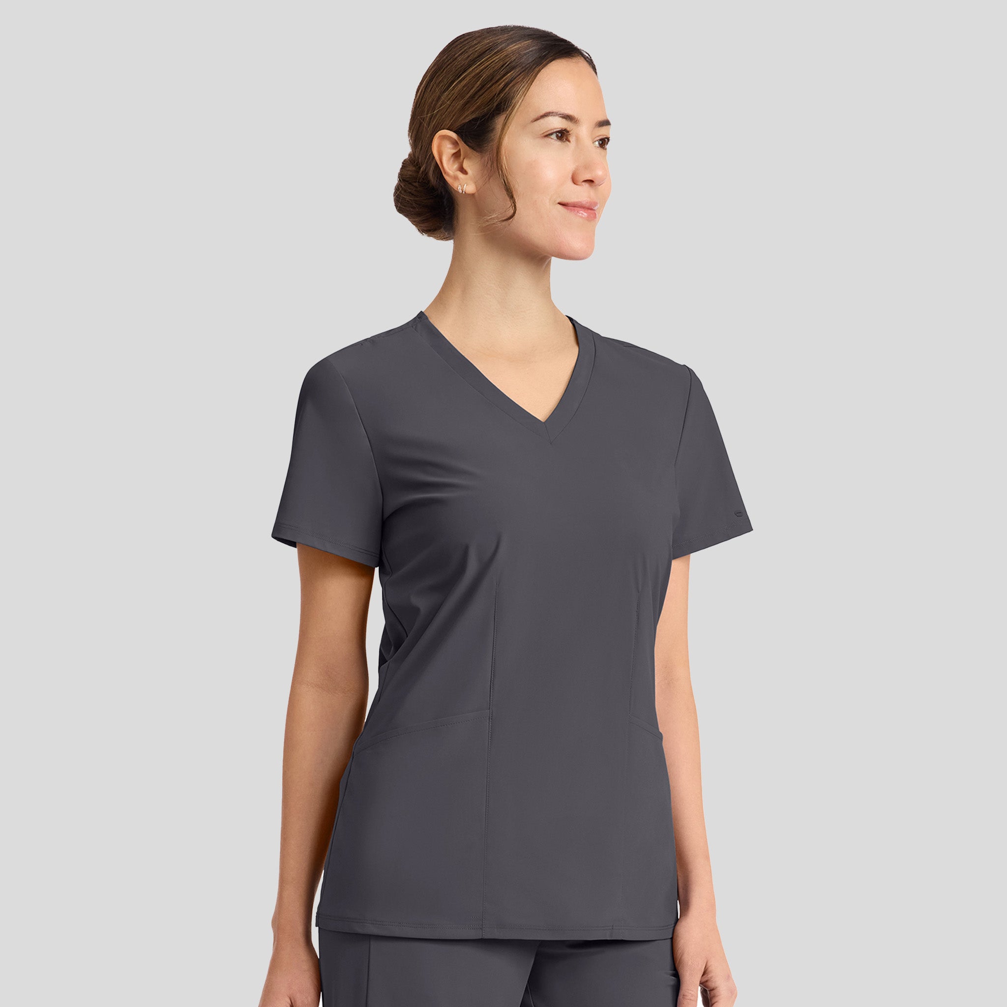 Infinity Pursuit V-Neck Top | Pewter