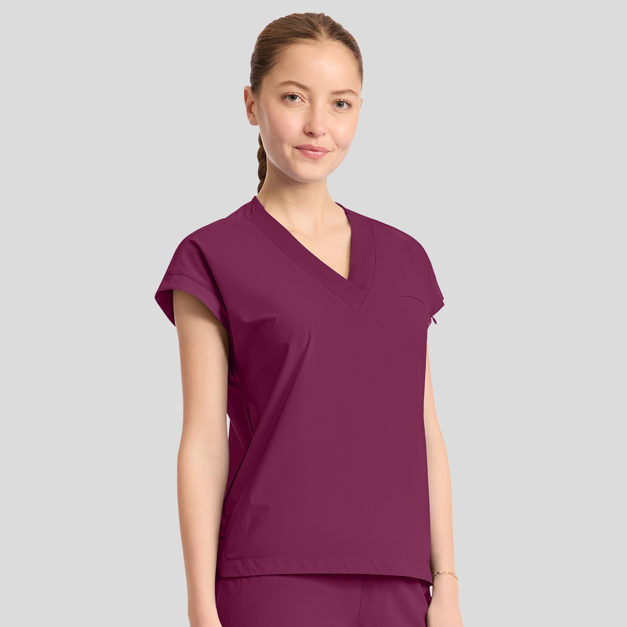 Dolman V-Neck Top | Wine
