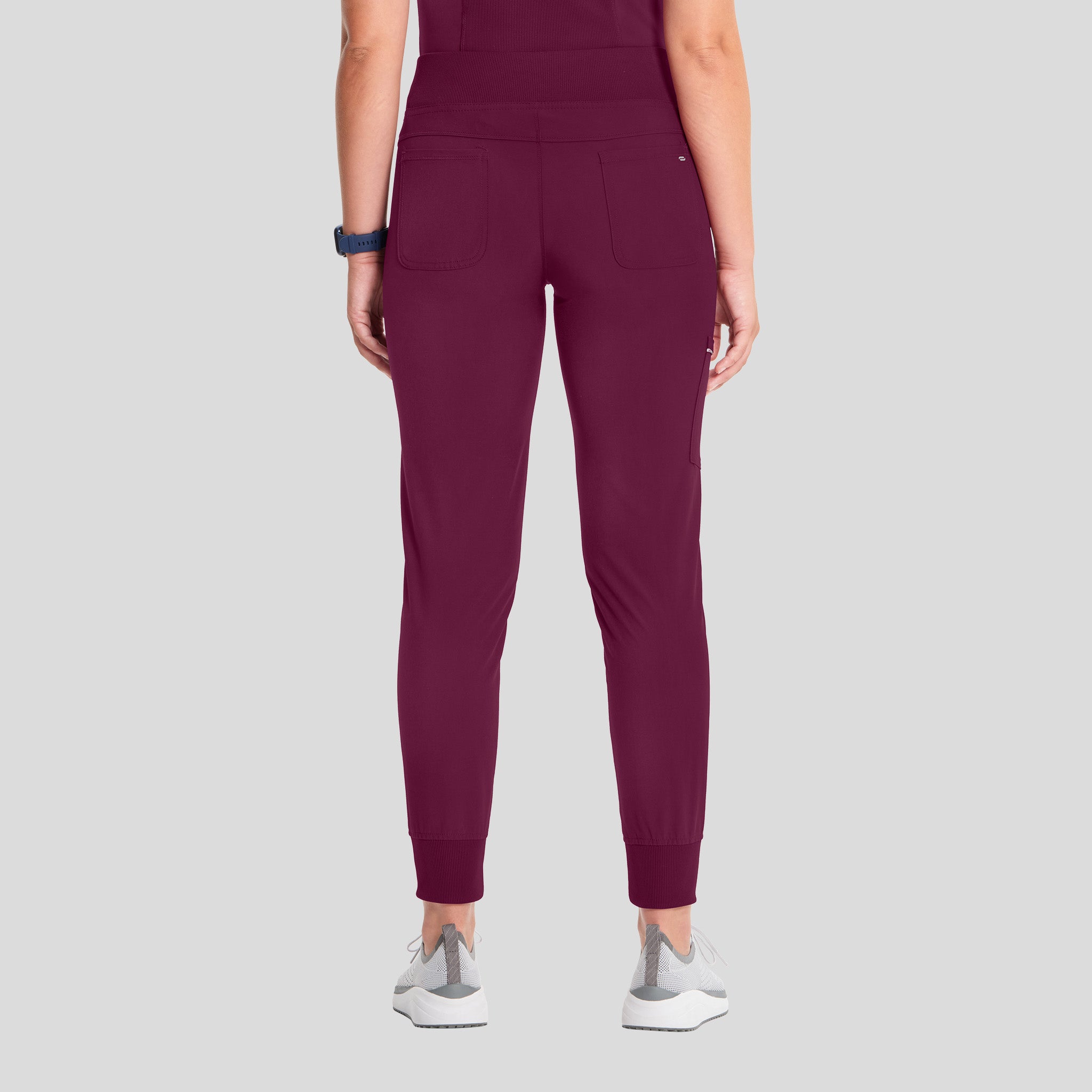 Infinity Elastic Waistband Jogger Scrub Pant | Wine