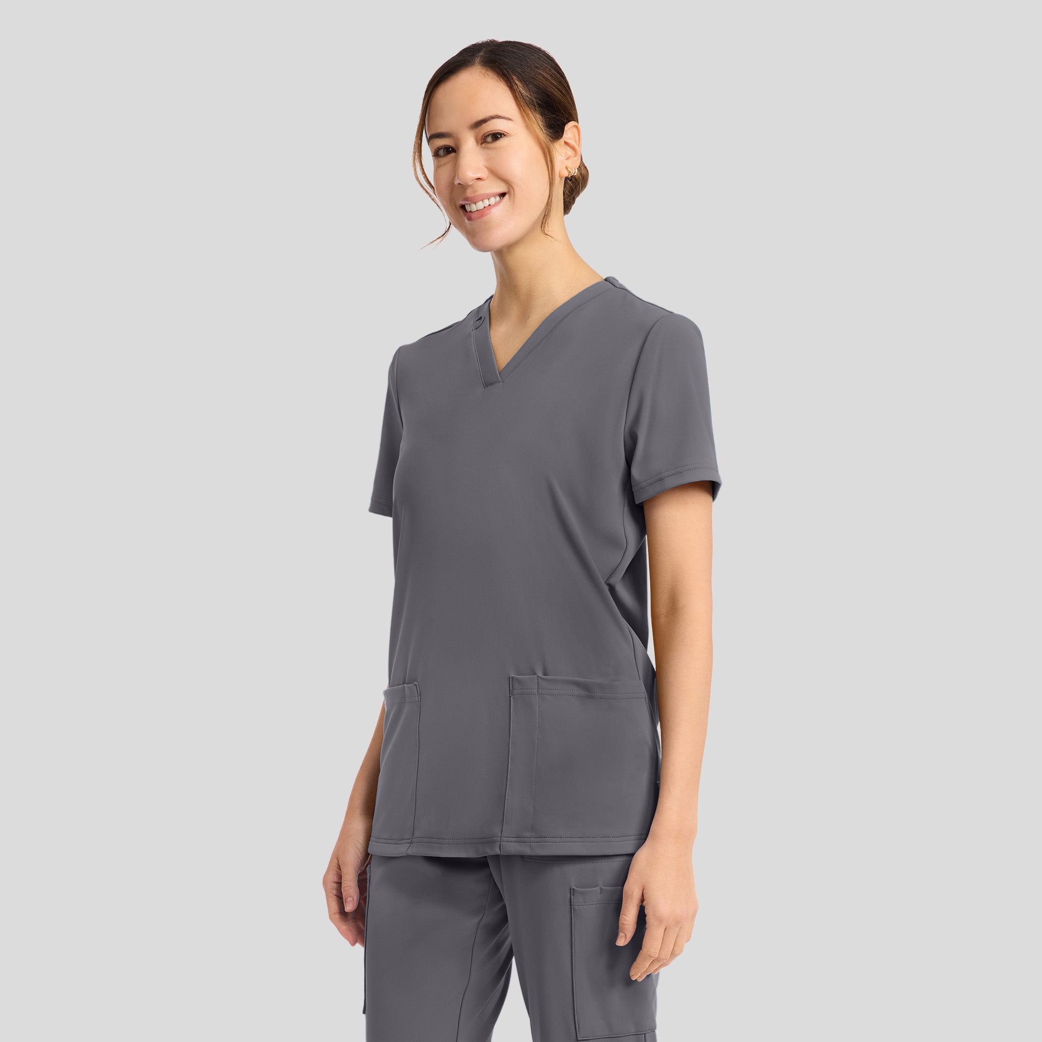 Achieve 2-Pocket Scrub Top | Pewter