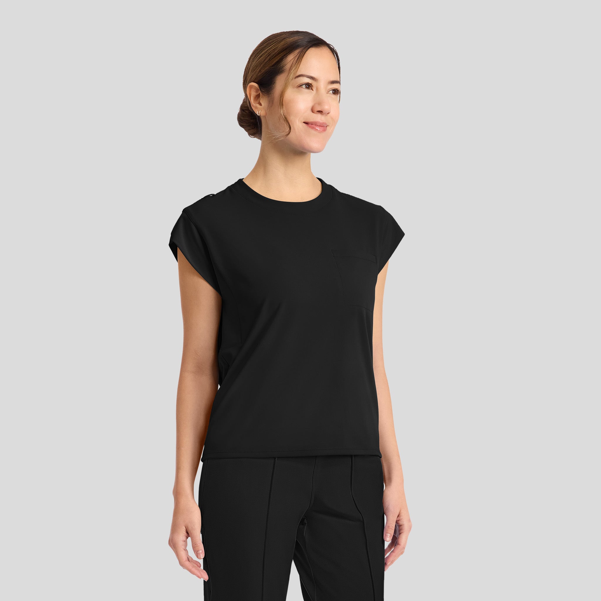 Achieve Crew Neck Scrub Top | Black