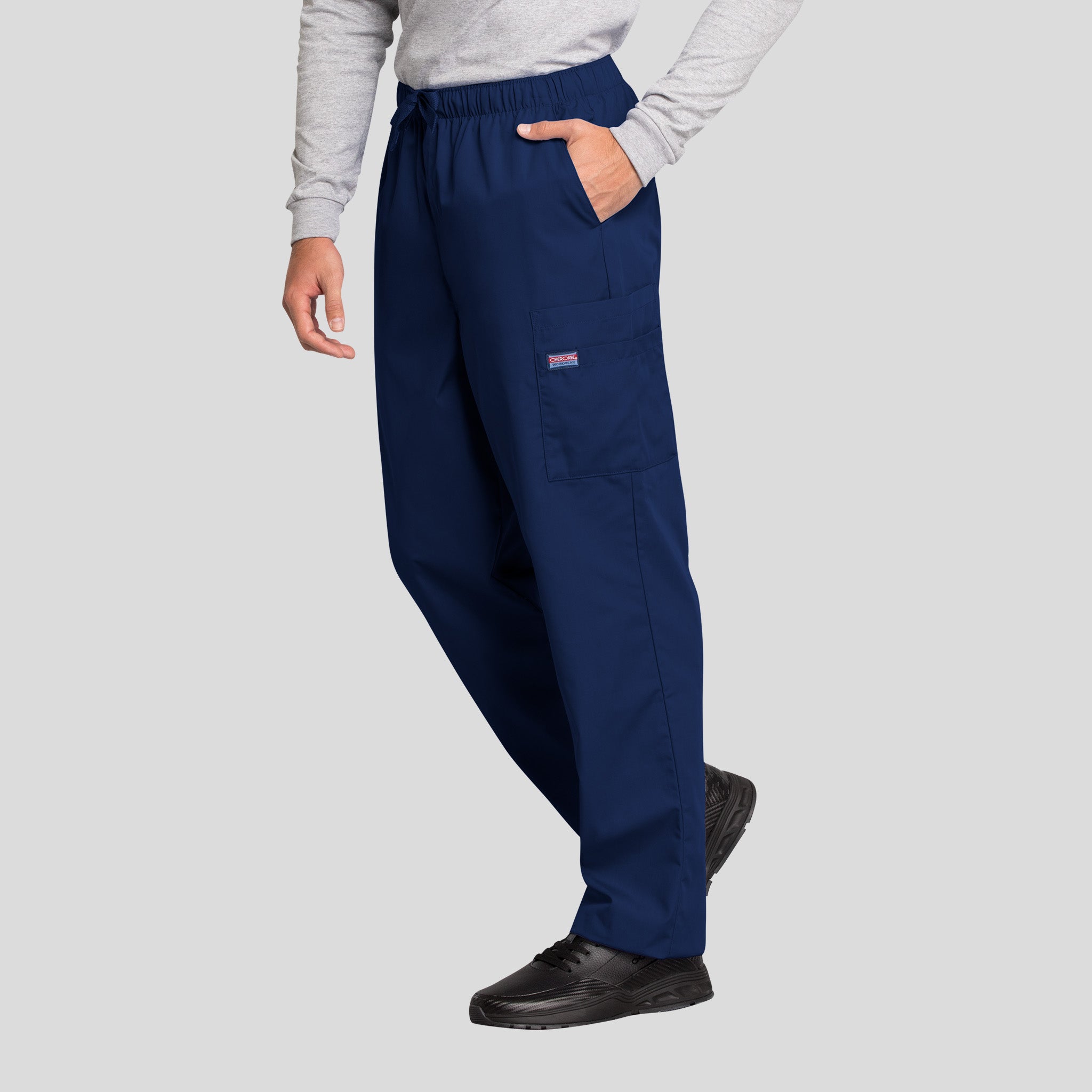 Men's Drawstring Cargo Scrub Pant | Navy