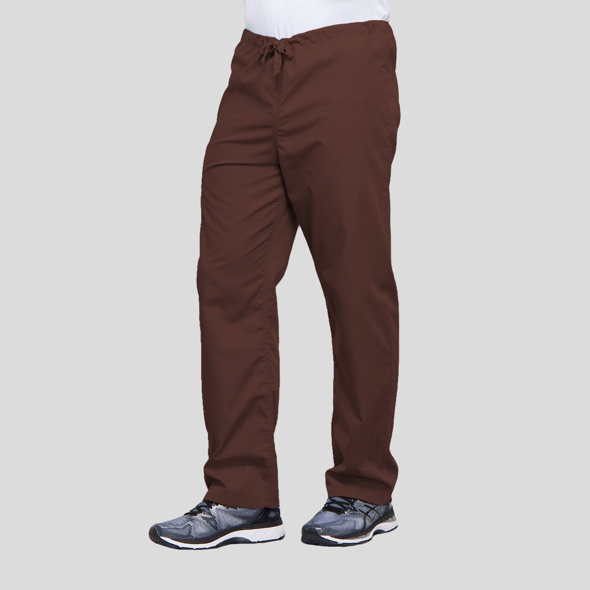 Unisex Drawstring Cargo Scrub Pant | Chocolate