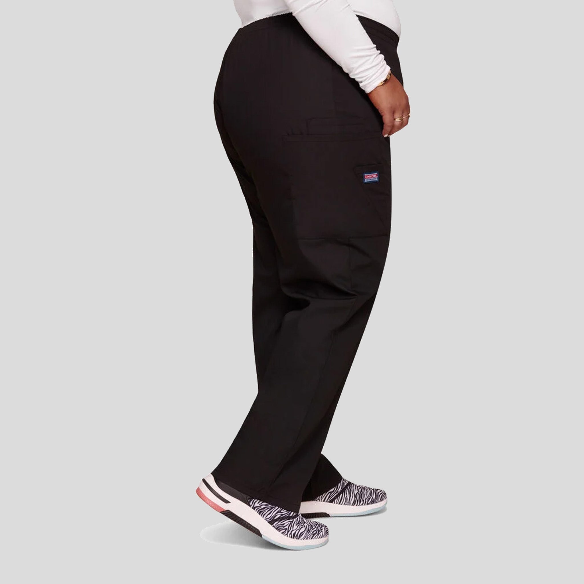Elastic Waist Utility Scrub Pant | Black