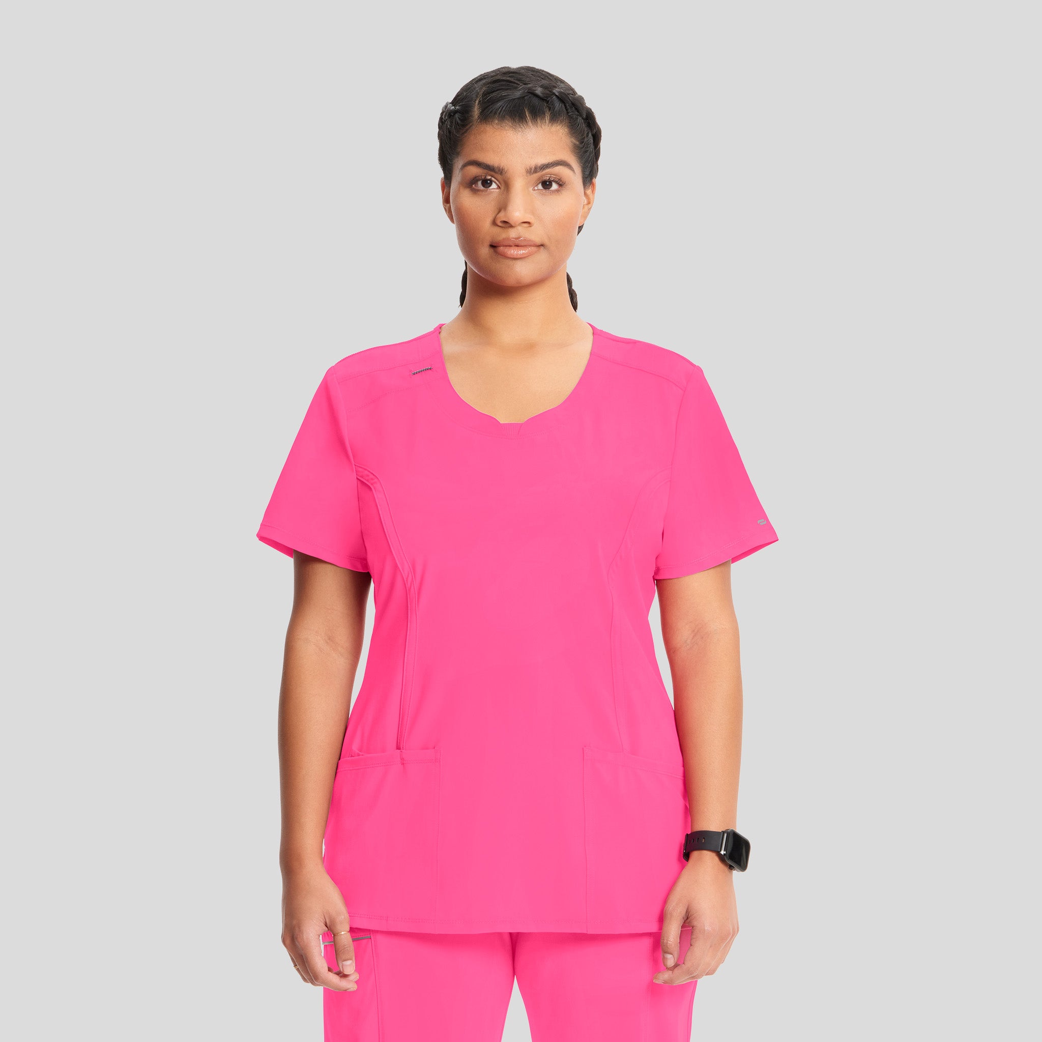 Women's Round Neck Top | Carmine Pink