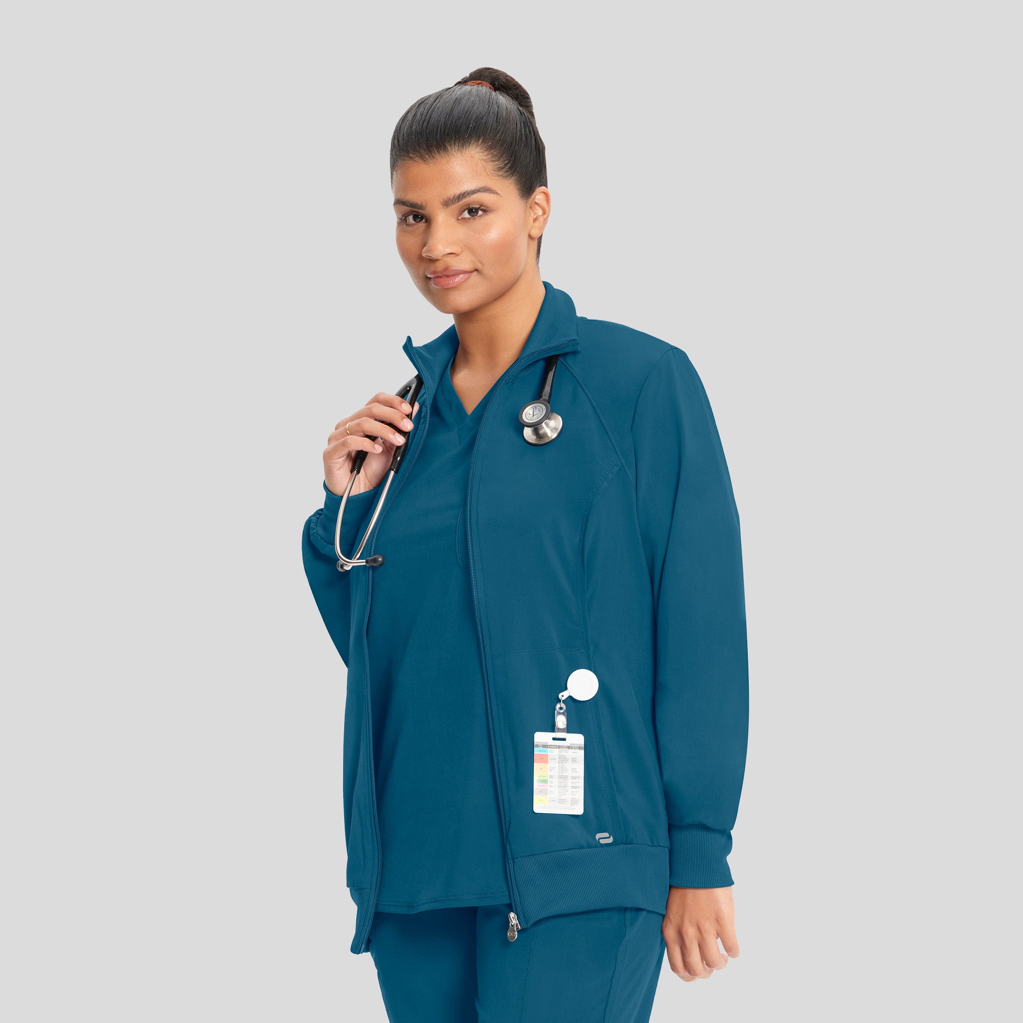 Women's Zip Front Warm-Up | Caribbean