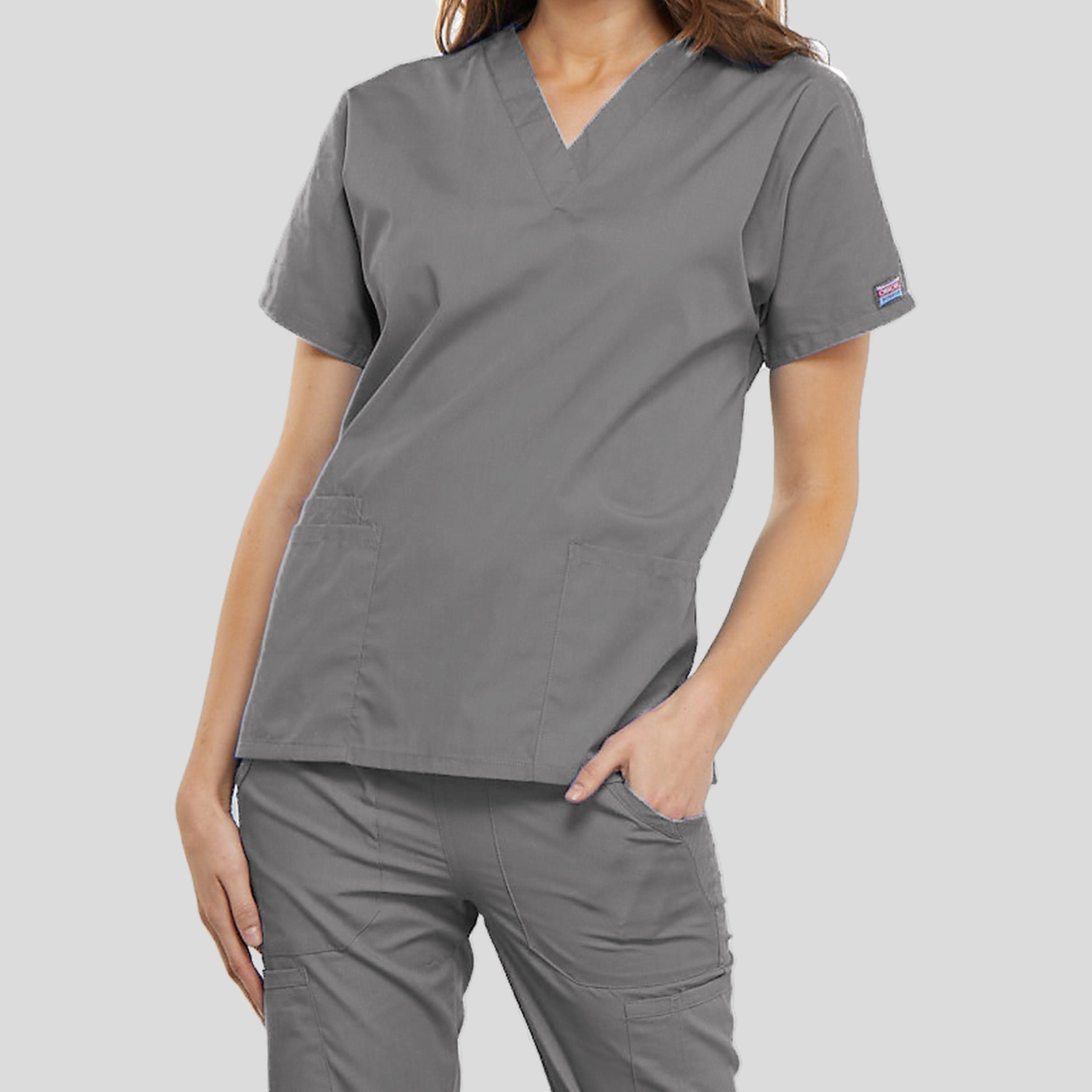 Women's V-Neck 2 Pocket | Grey