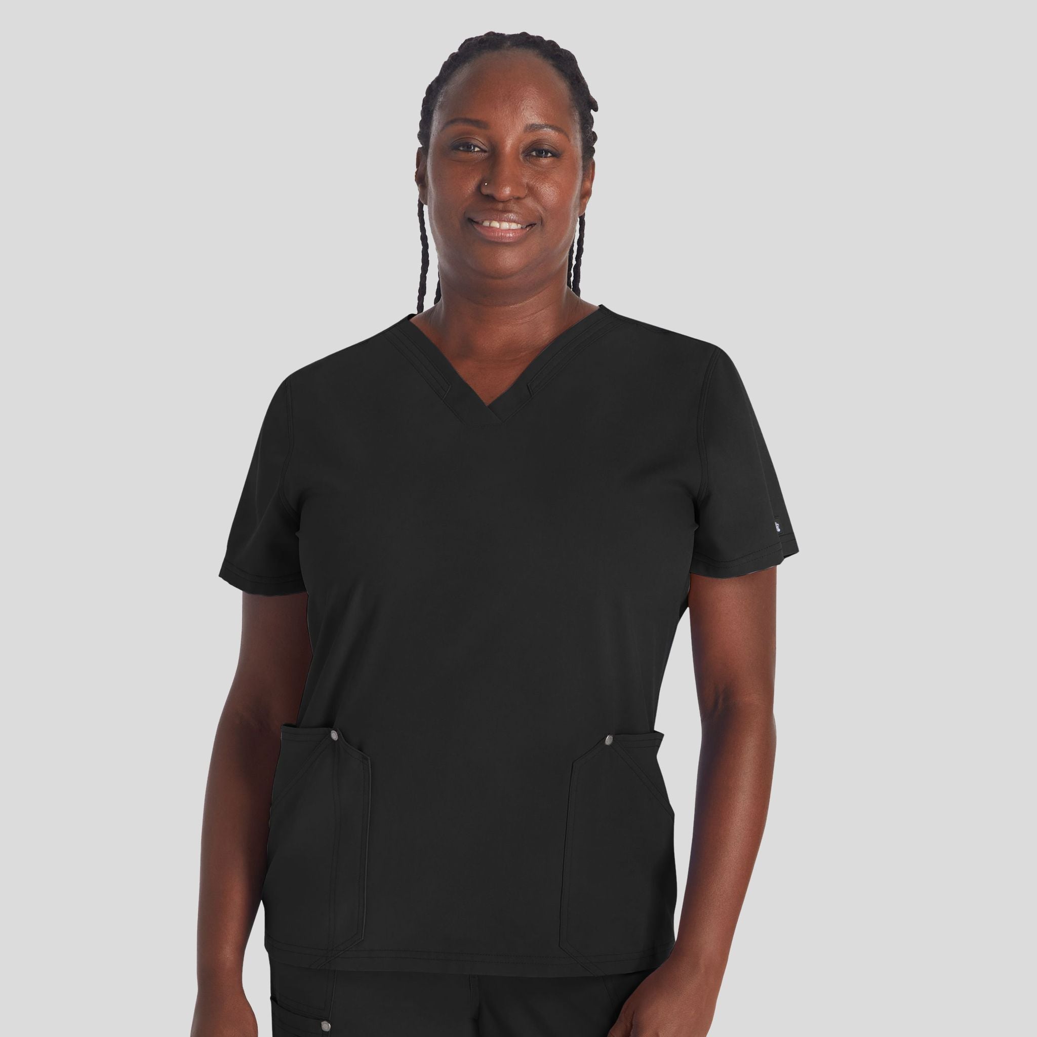 Women's V-Neck Scrub Top | Black