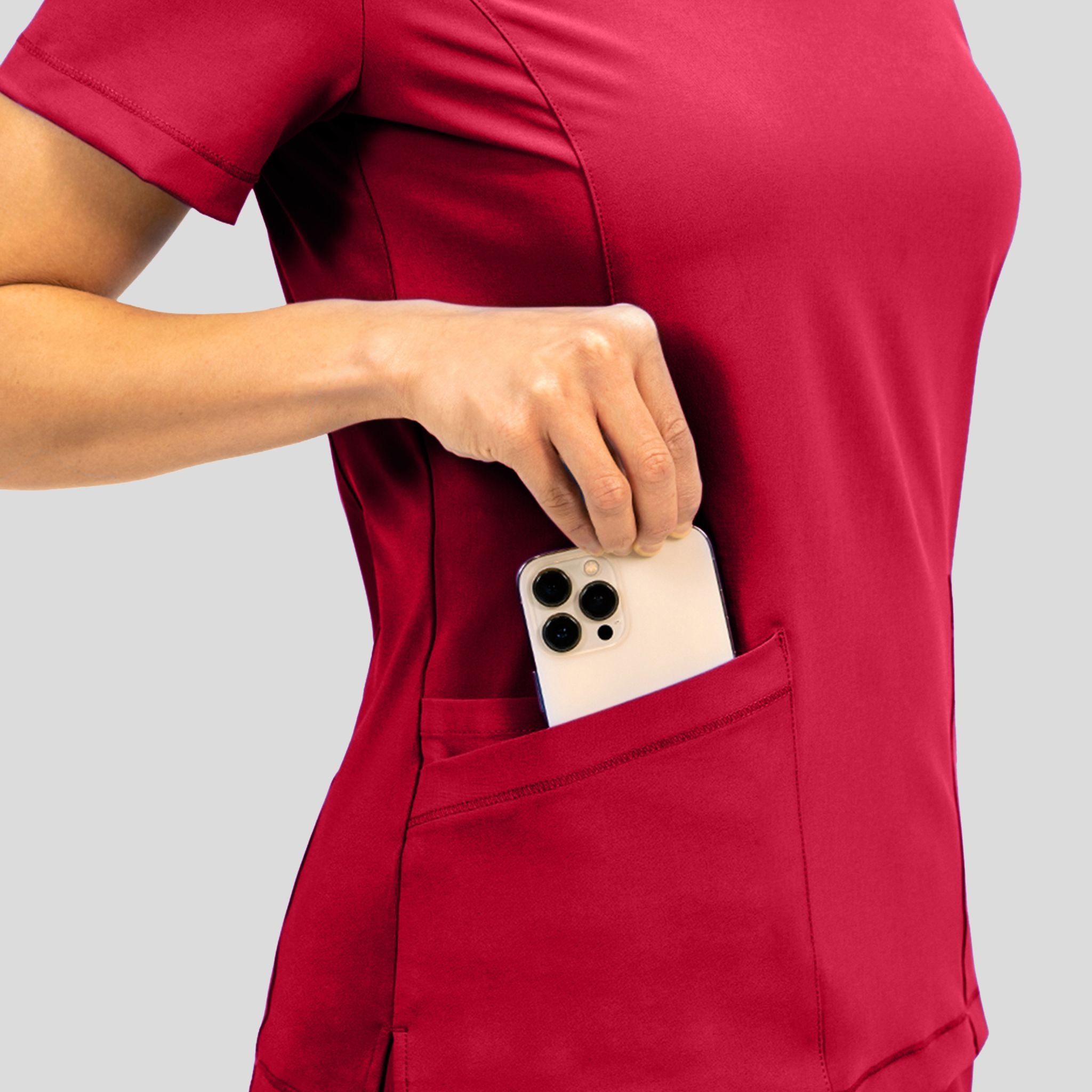 Women's V-Neck Top | Red