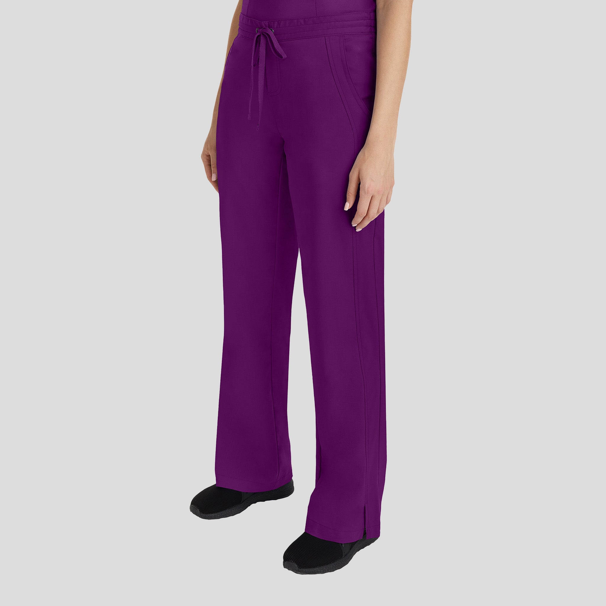 Taylor Elastic Waist Drawstring Scrub Pant | Eggplant