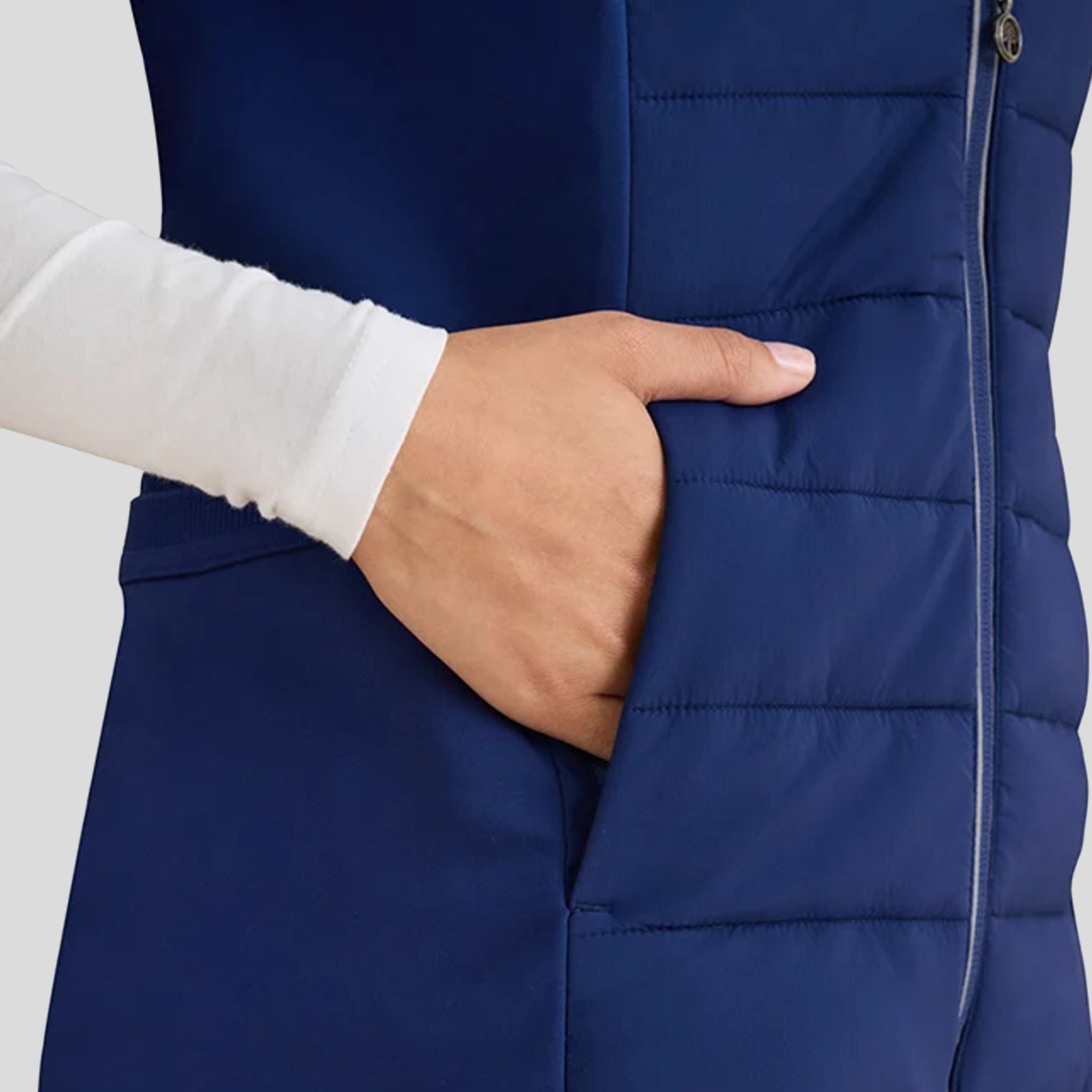 Khloe Sleeveless Jacket | Navy