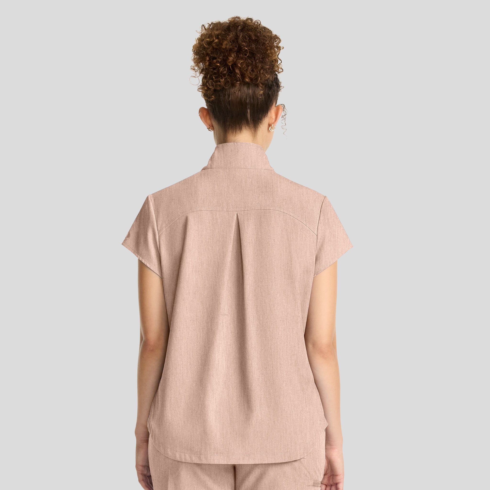 Women's Bella Quarter Zip Scrub Top | Desert Taupe