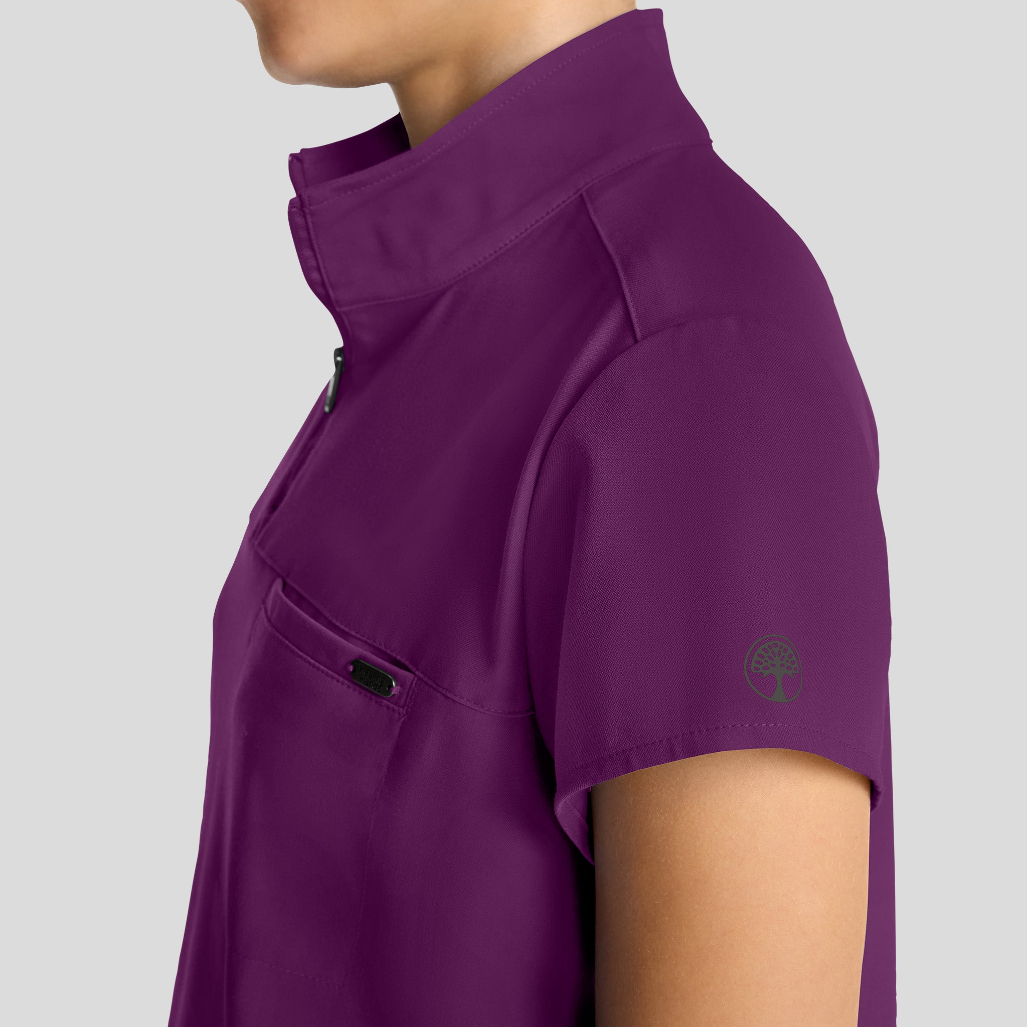 Women's Bella Quarter Zip Scrub Top | Wine