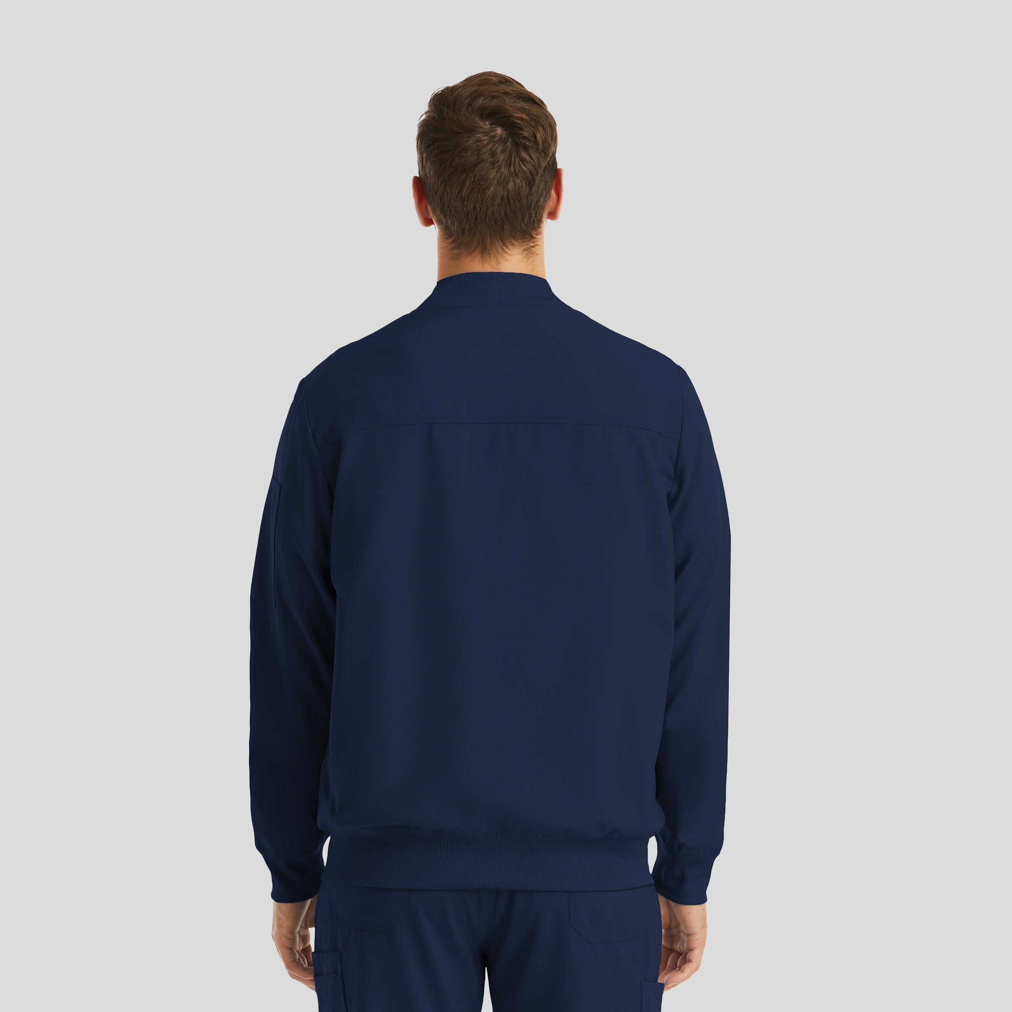 Menβs Full Zip Bomber Jacket | Navy
