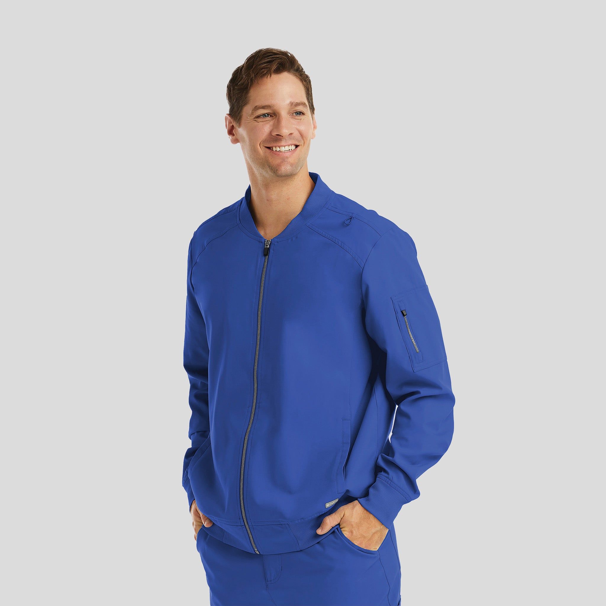 Menβs Full Zip Bomber Jacket | Royal