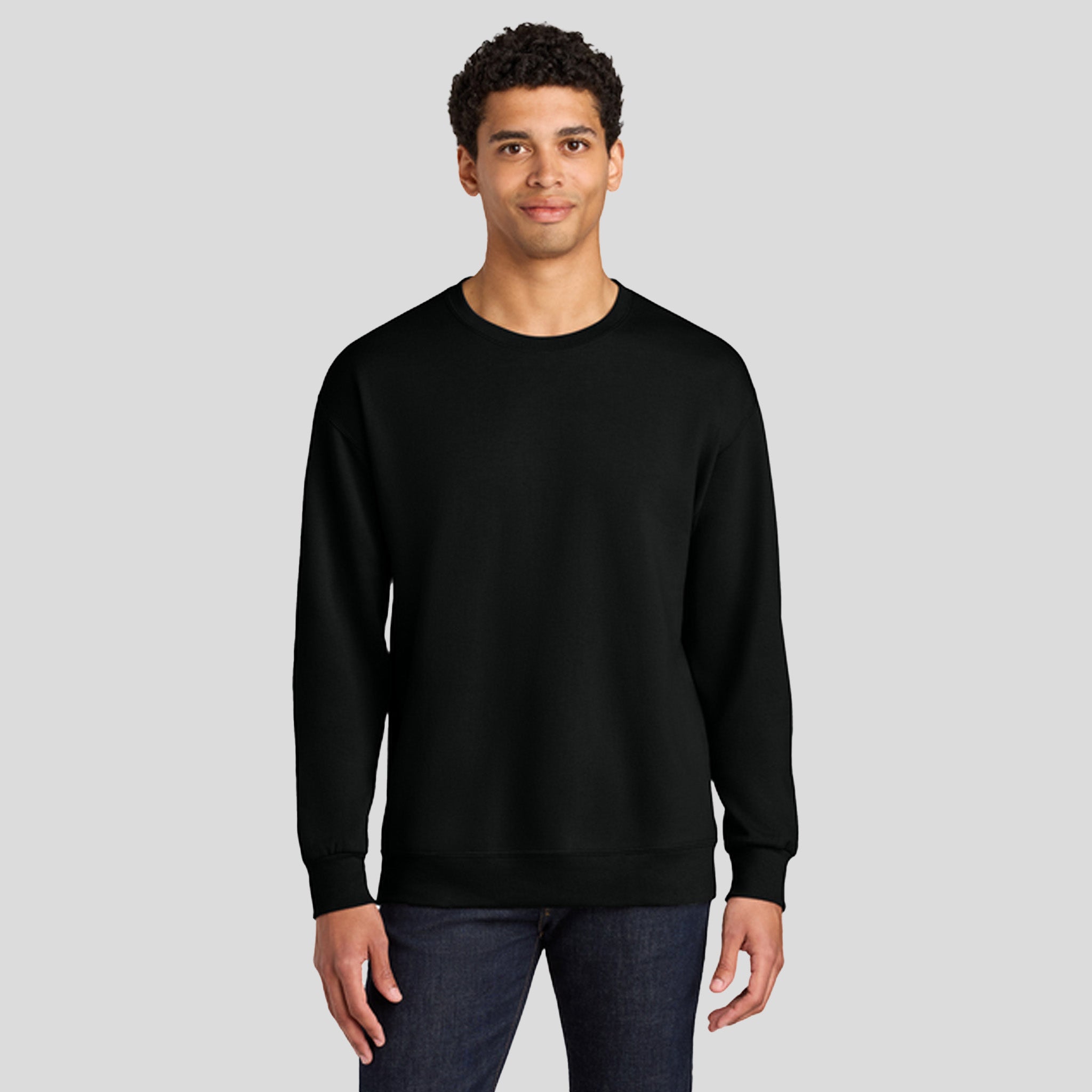 Ultimateβ’ Unisex CVC Ring Spun Crewneck Sweatshirt | Black Ink
