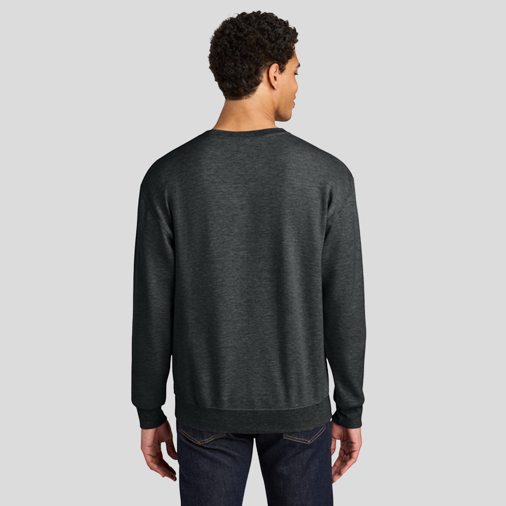 Ultimateβ’ Unisex CVC Ring Spun Crewneck Sweatshirt | Black Ink Heather