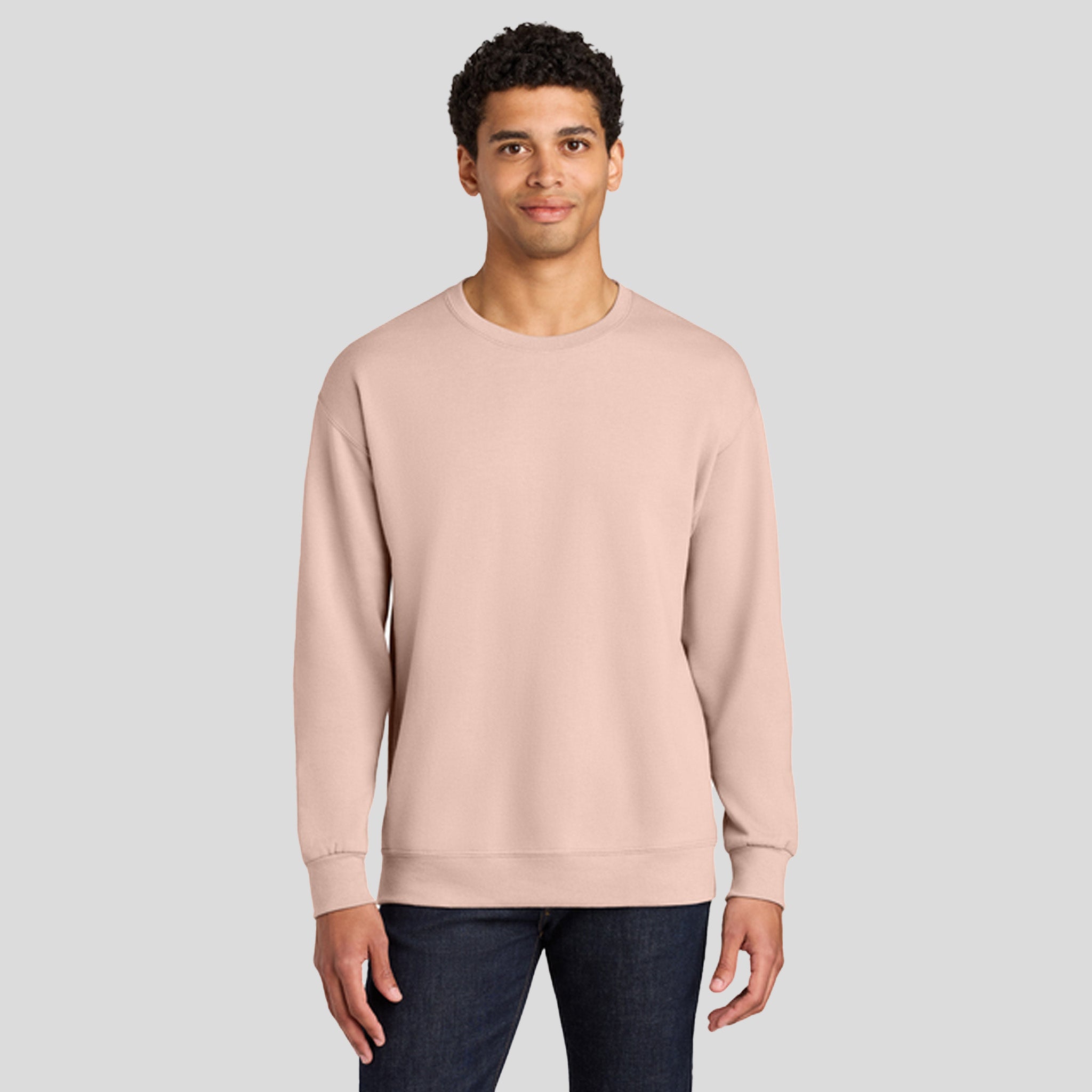 Ultimateβ’ Unisex CVC Ring Spun Crewneck Sweatshirt | Blush Pink