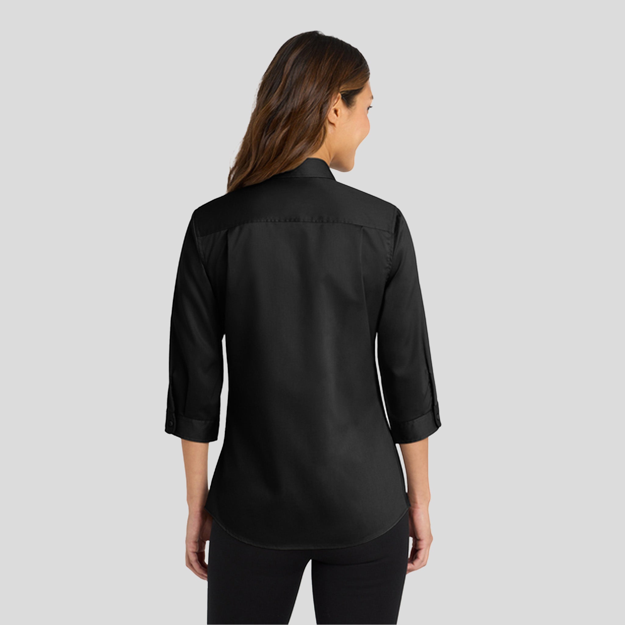 Women's 3/4-Sleeve SuperProβ’ Twill Shirt | Black