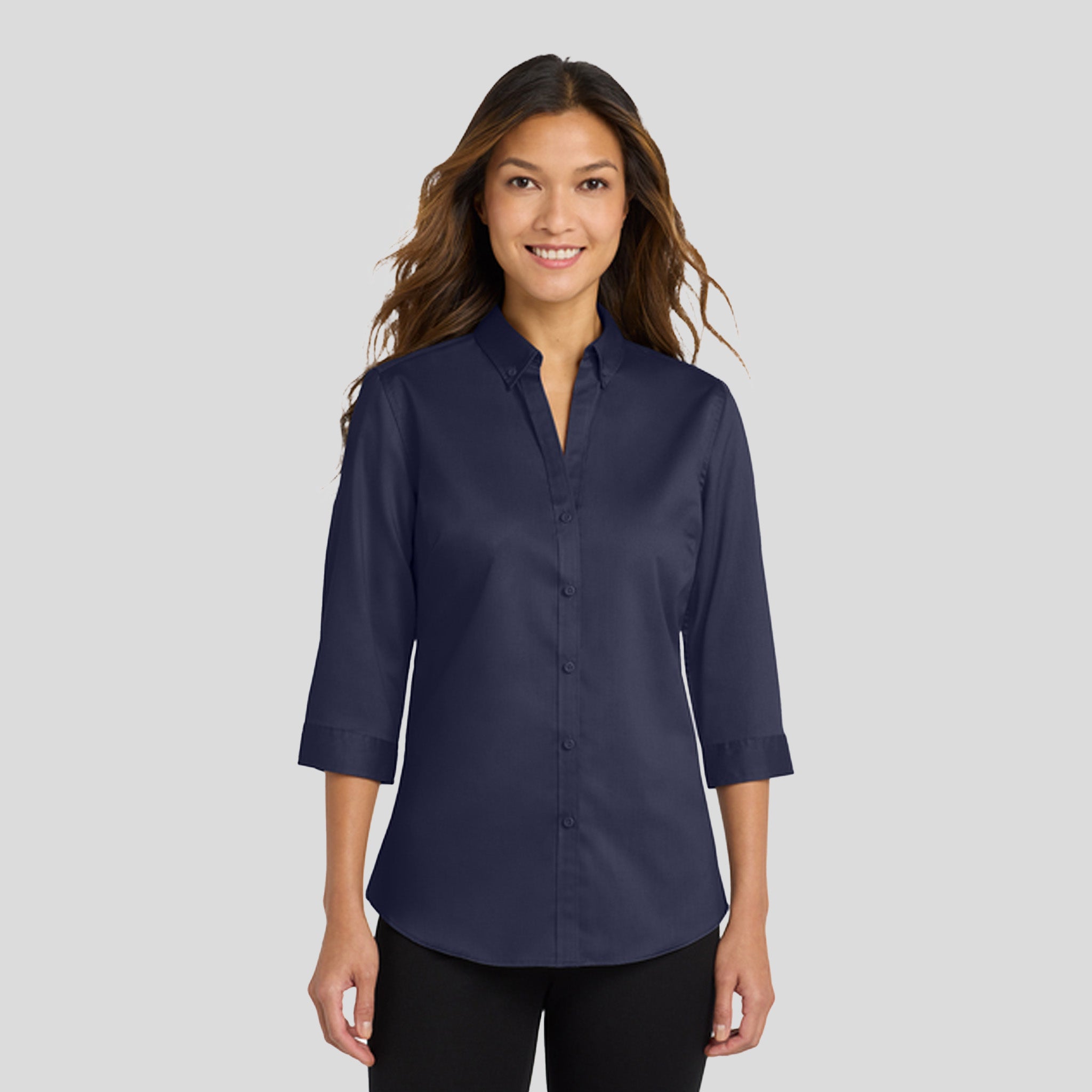 Women's 3/4-Sleeve SuperProβ’ Twill Shirt | True Navy