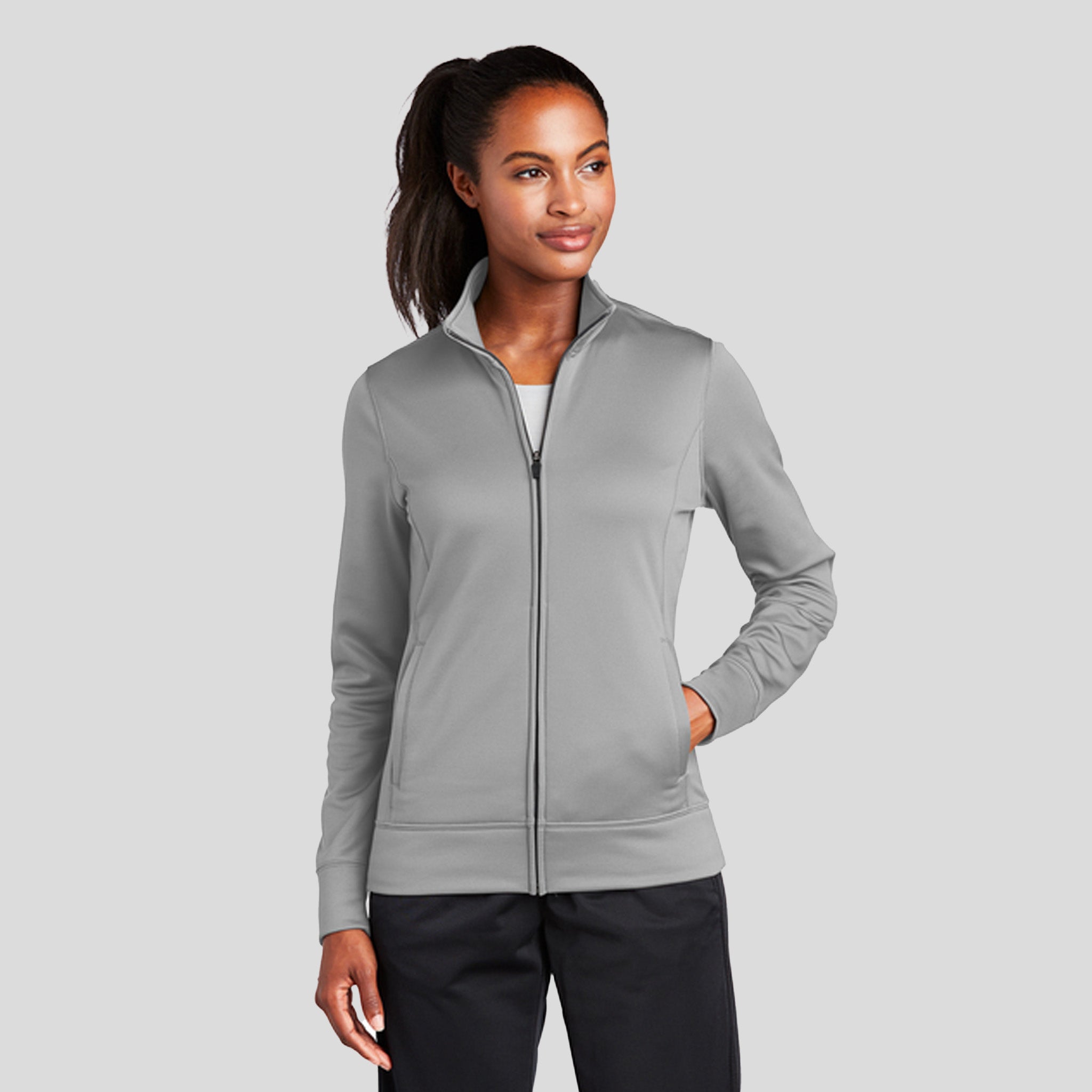 Women's Sport-Wickยฎ Fleece Full-Zip Jacket | Silver
