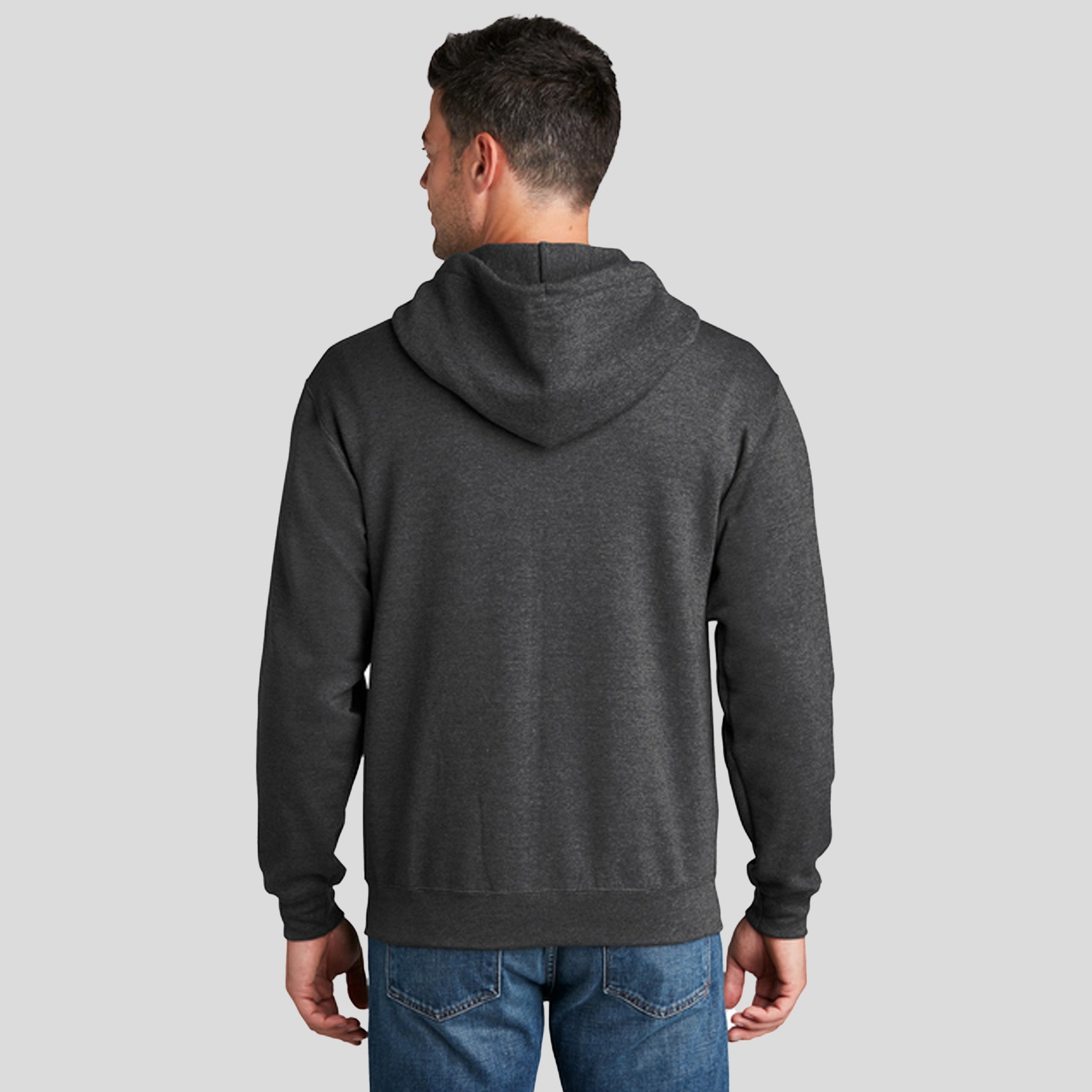 Core Fleece Full-Zip Hooded Sweatshirt | Dark Heather Grey