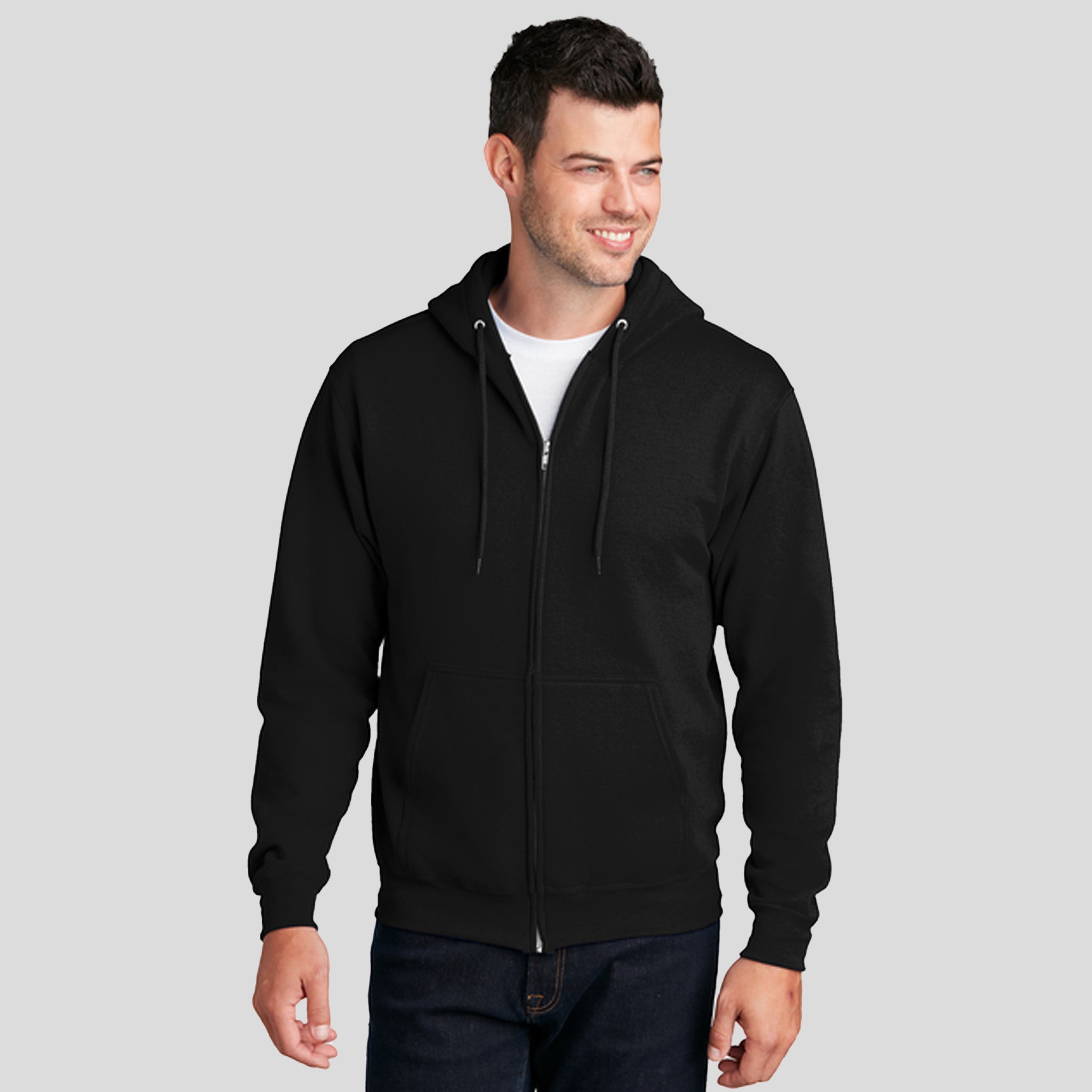 Core Fleece Full-Zip Hooded Sweatshirt | Jet Black