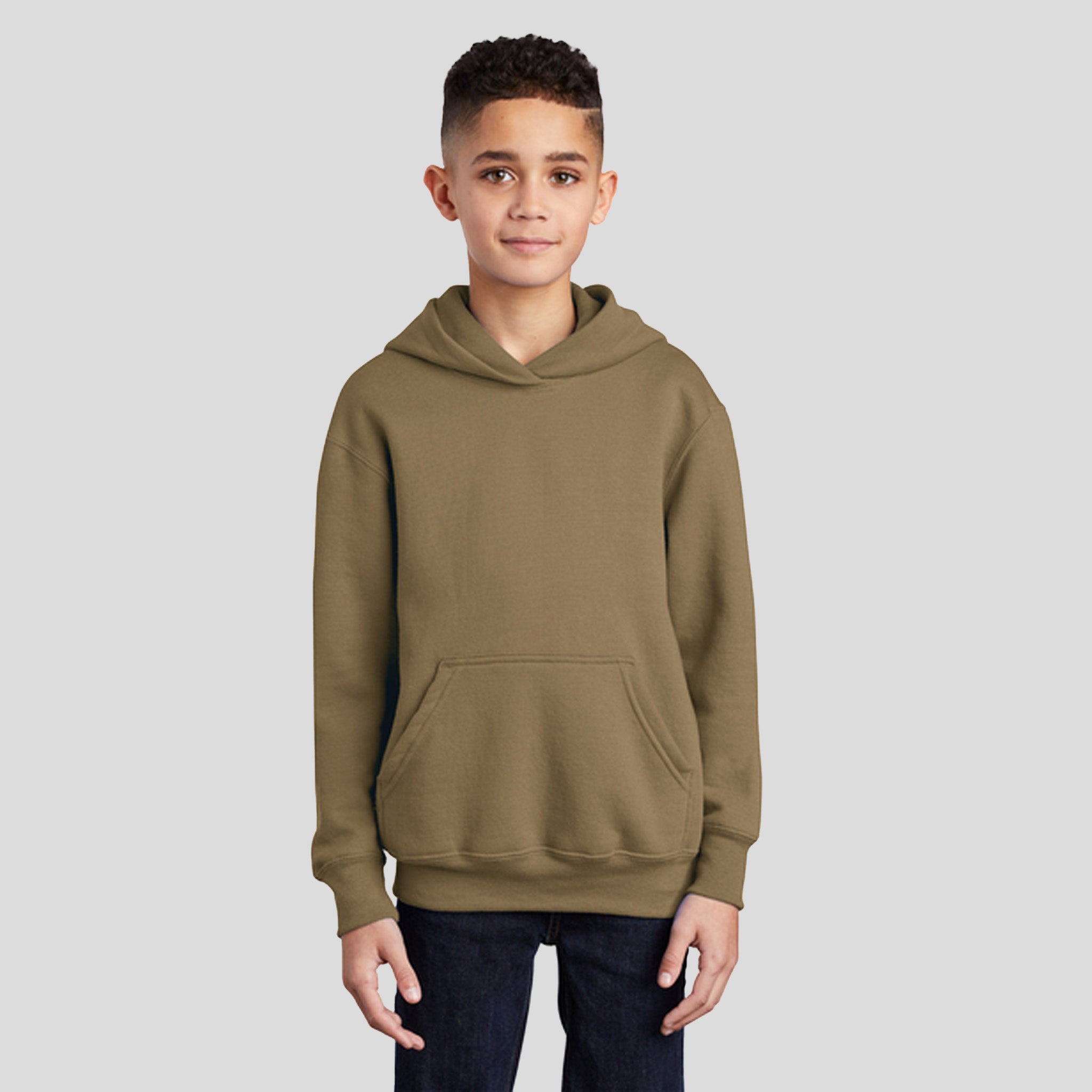 Youth Core Fleece Pullover Hooded Sweatshirt | Coyote Brown