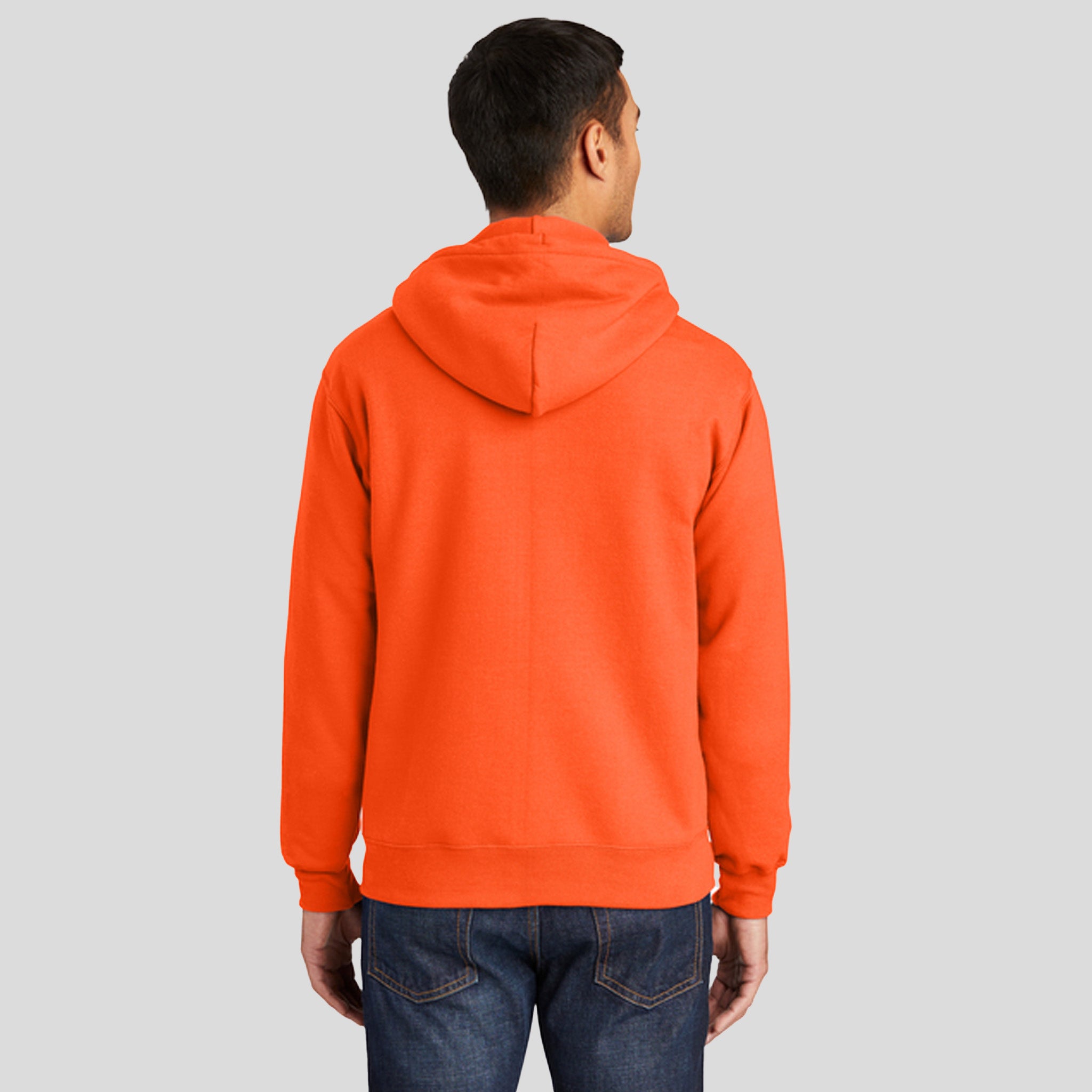 Tall Essential Fleece Full-Zip Hooded Sweatshirt | Safety Orange