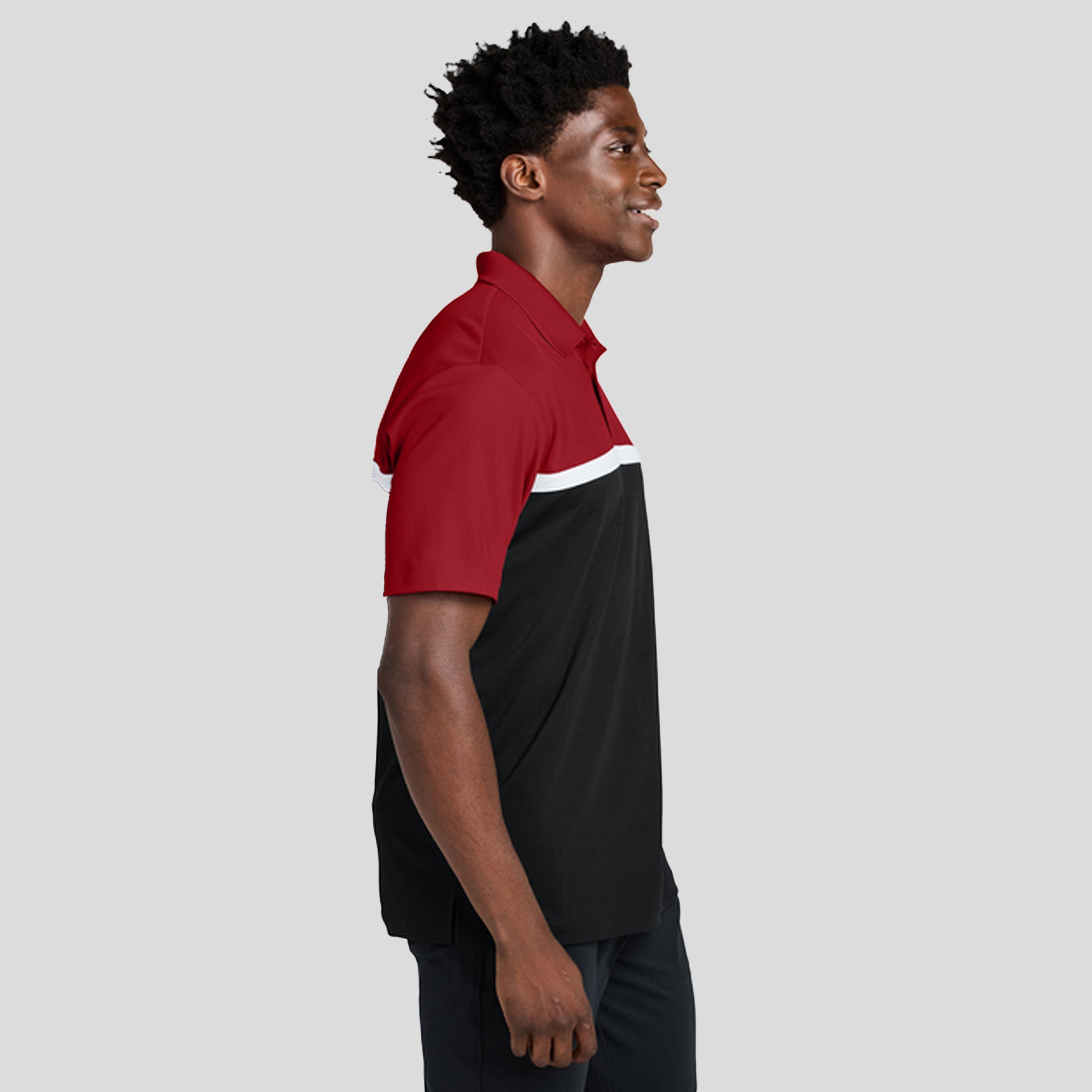 UV Micropique Colorblock Polo | Deep Red/Black/White