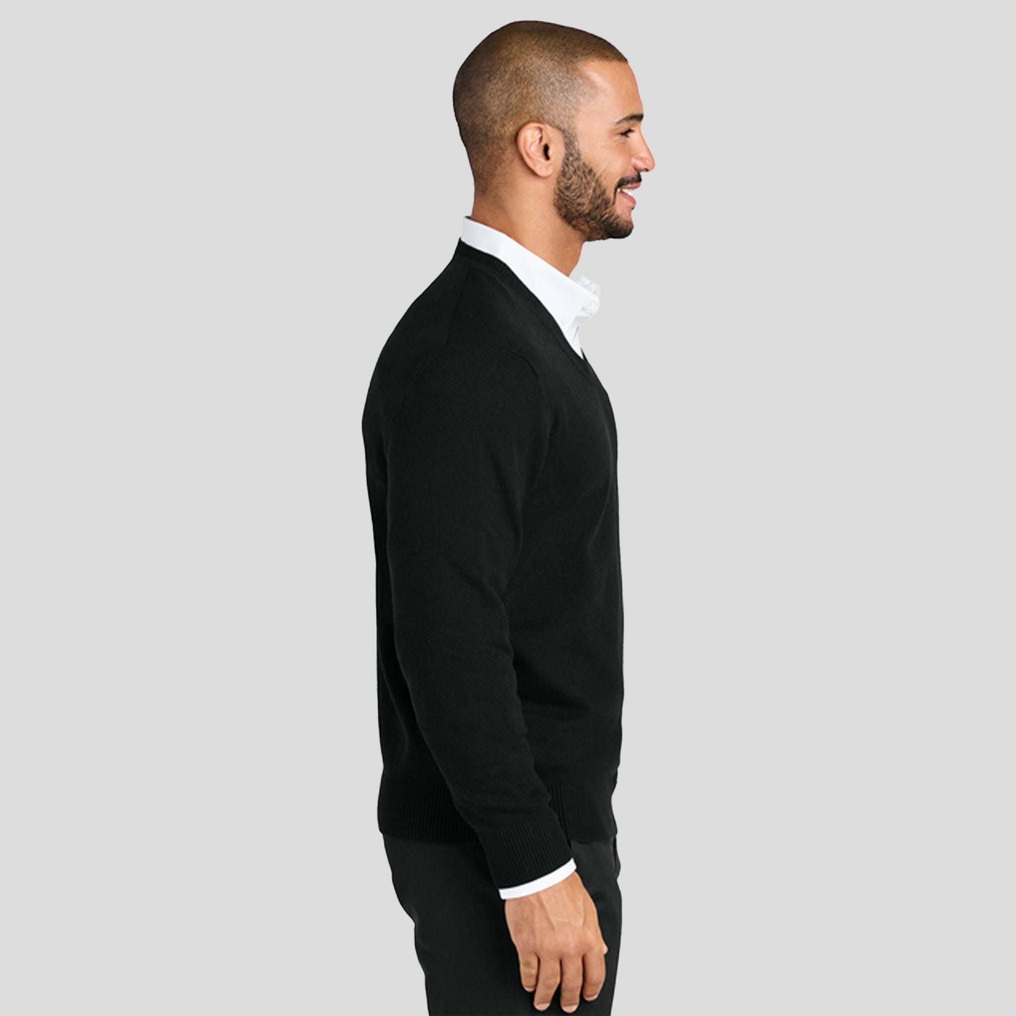 Easy Care V-Neck Sweater | Deep Black