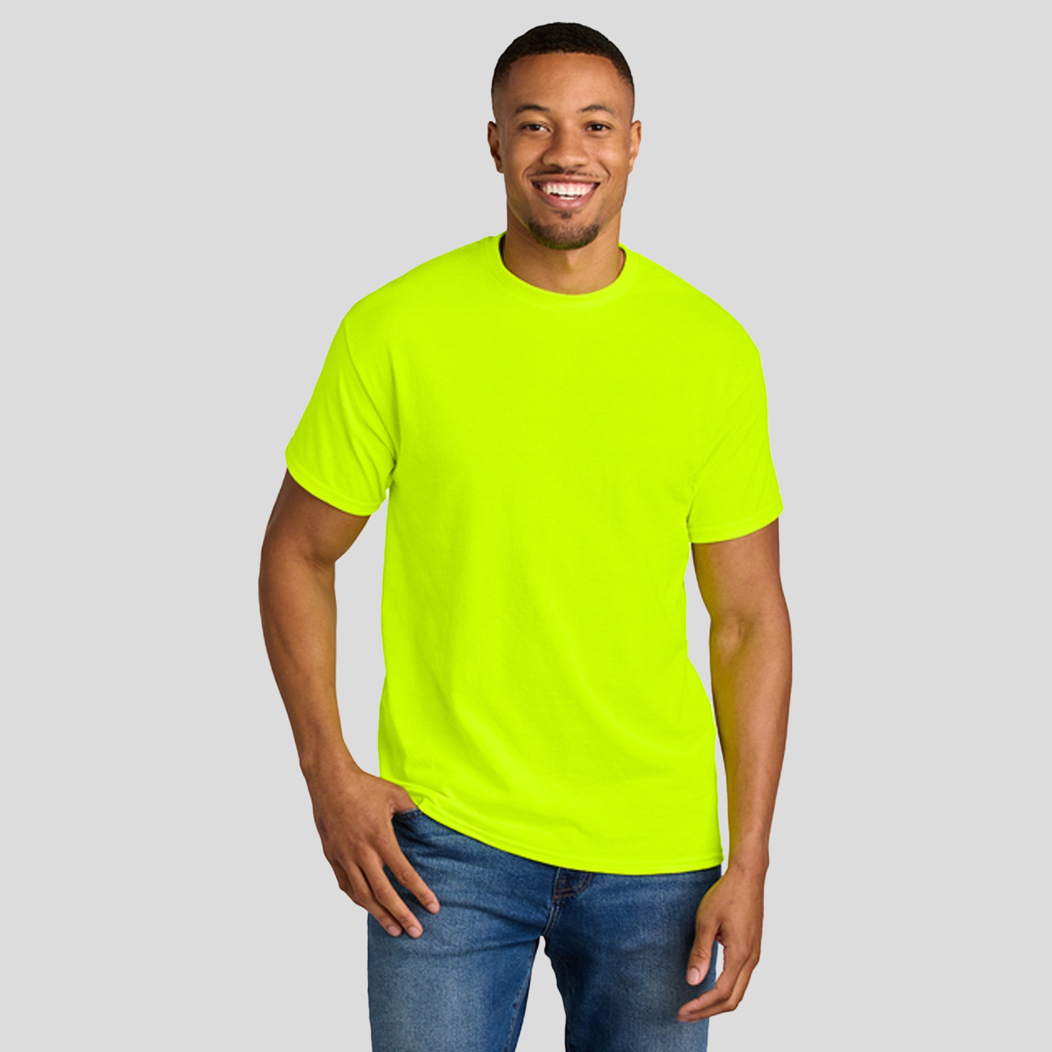 Gildanยฎ DryBlendยฎ 50 Cotton/50 Poly T-Shirt | Safety Green