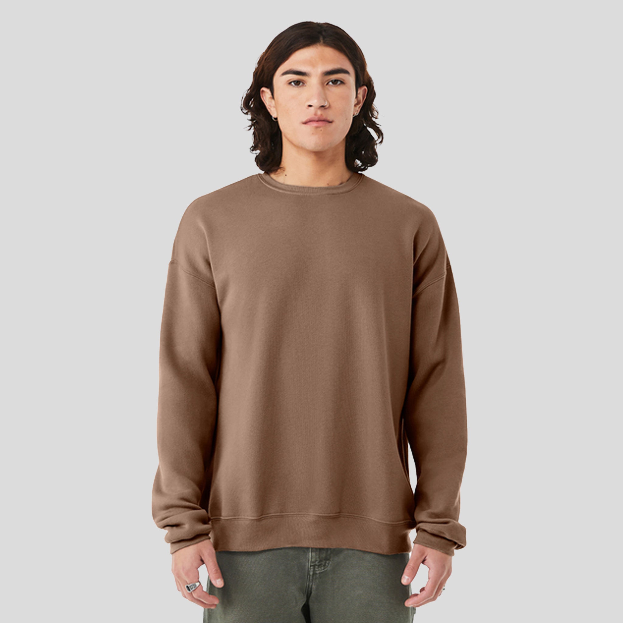Unisex Sponge Fleece Drop Shoulder Sweatshirt | Vintage Brown