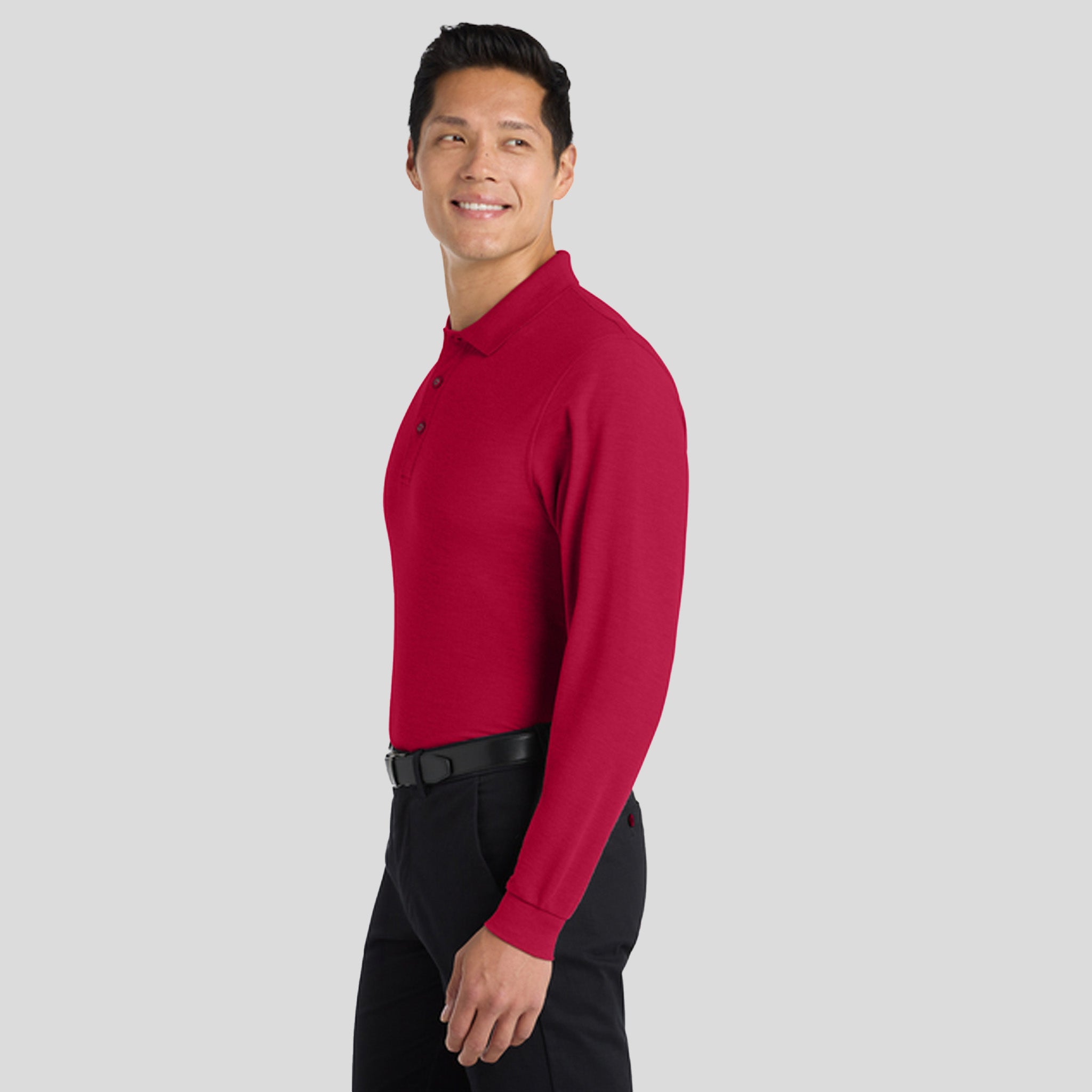 Silk Touchβ’ Long Sleeve Polo | Red