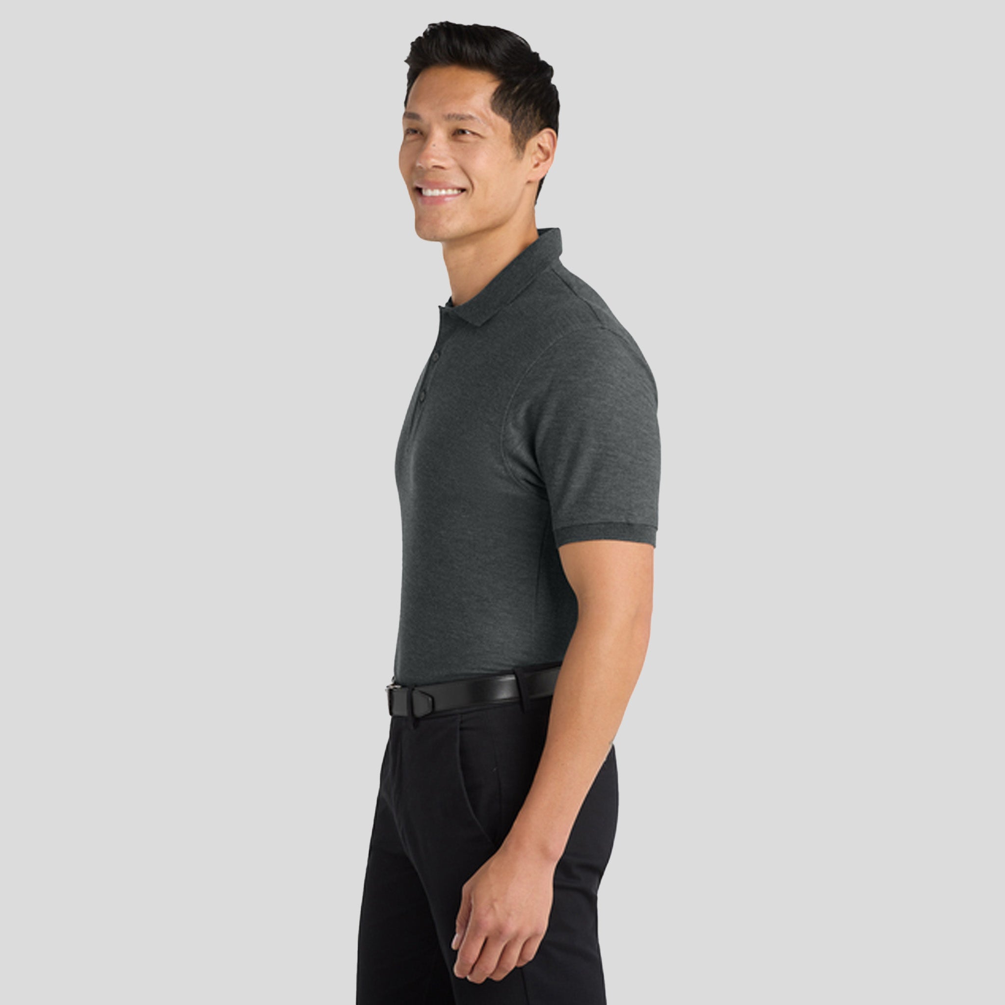 Silk Touchβ’ Polo | Charcoal Heather Grey