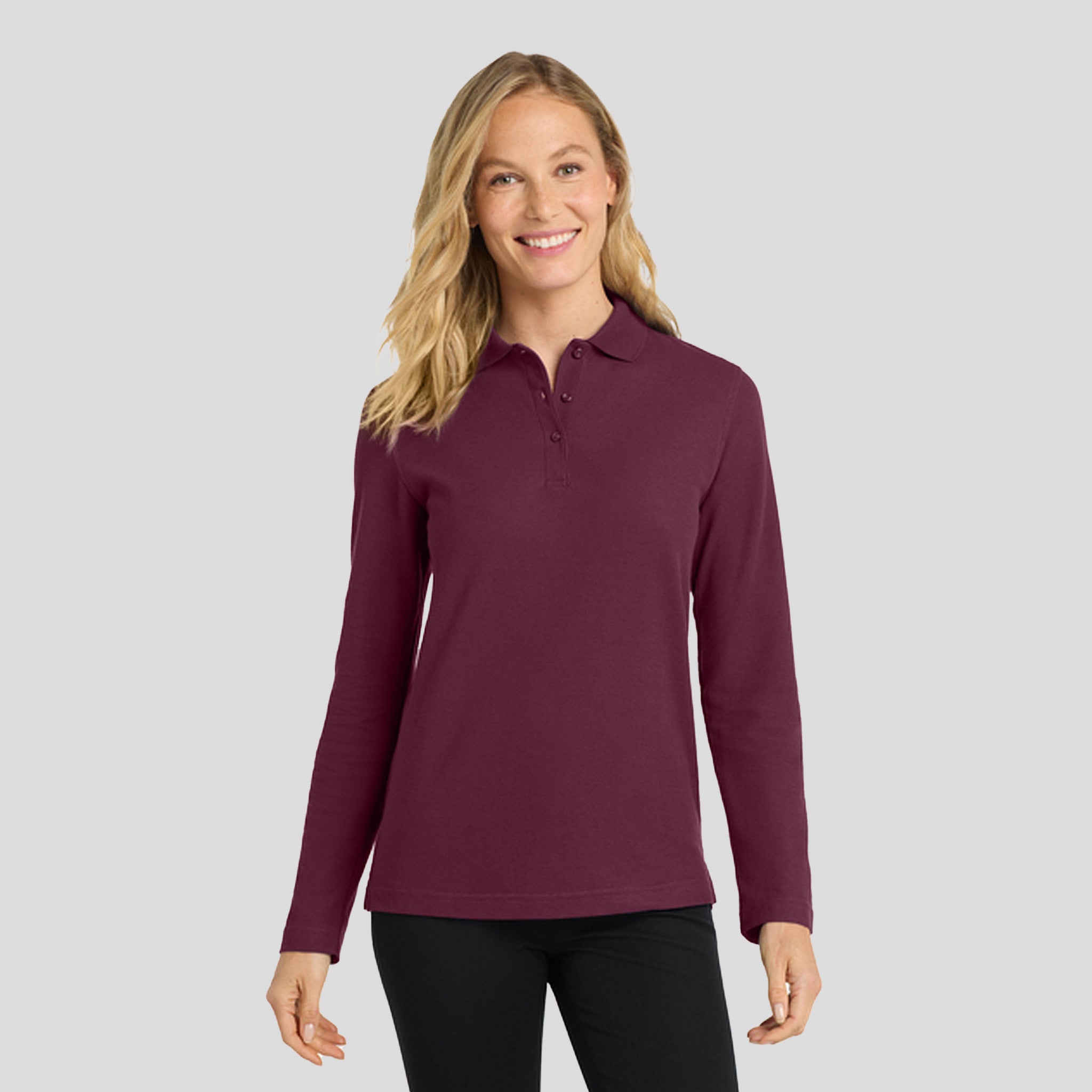 Women's Silk Touchβ’ Long Sleeve Polo | Burgundy