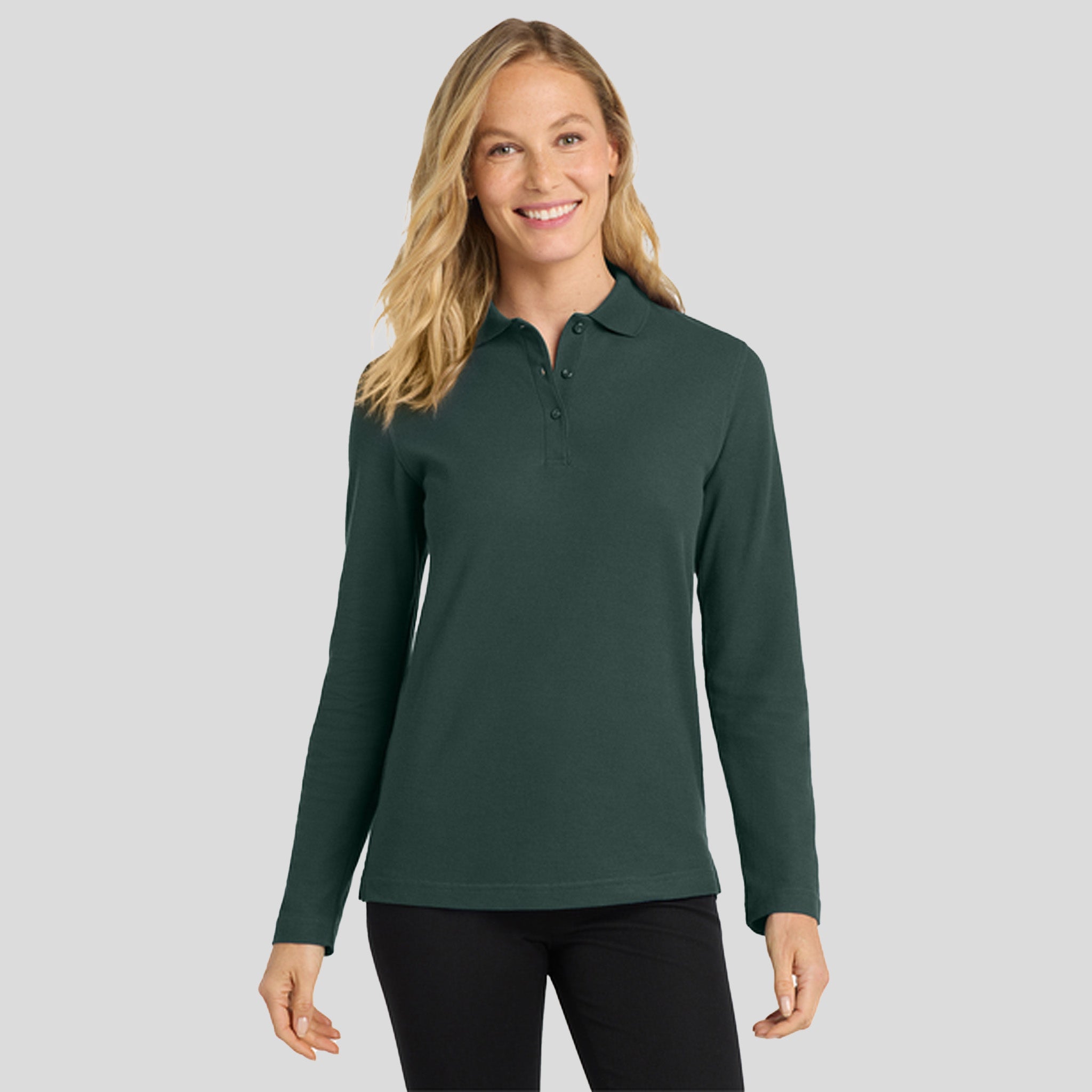 Women's Silk Touchβ’ Long Sleeve Polo | Dark Green