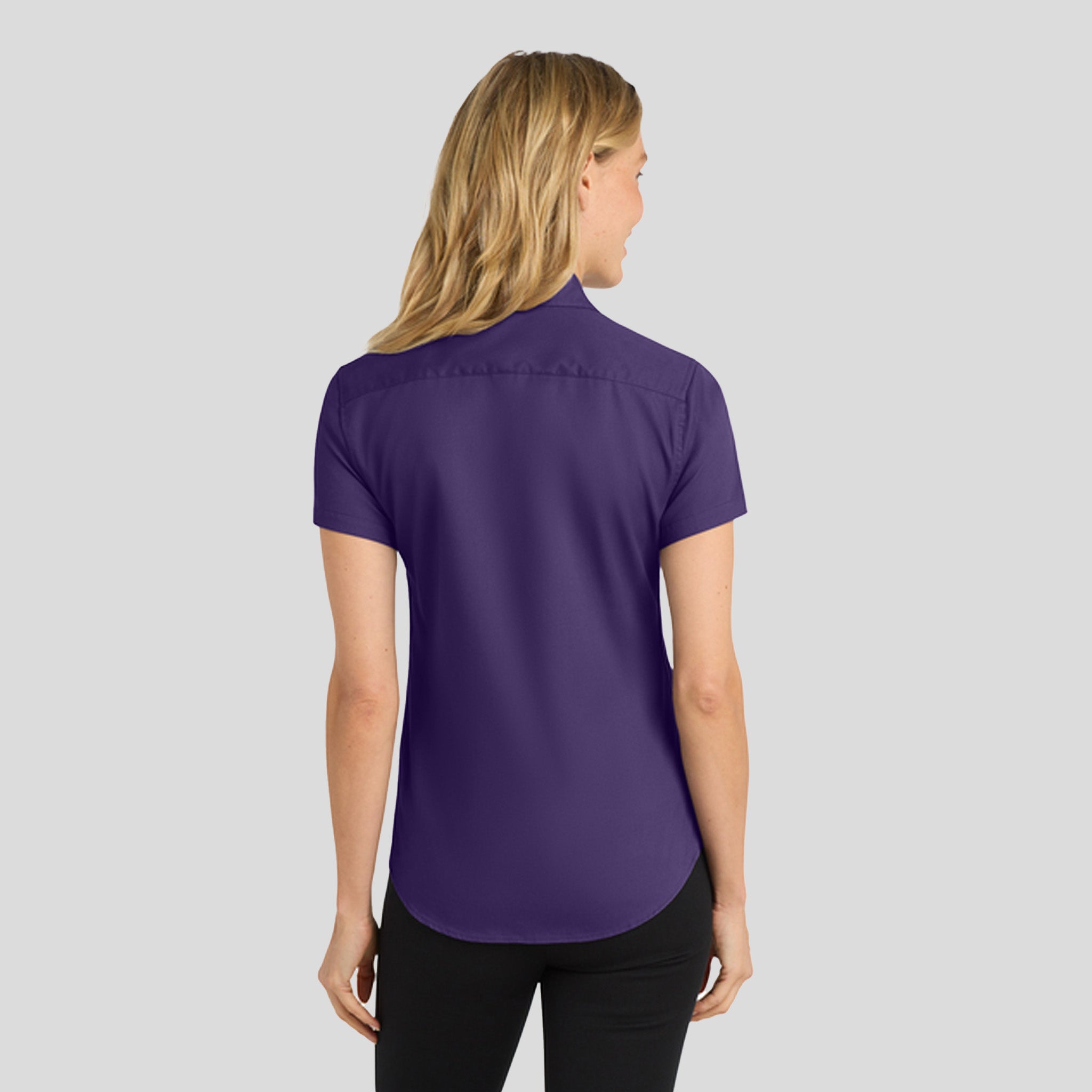 Women's Short Sleeve Easy Care Shirt | Purple/Light Stone
